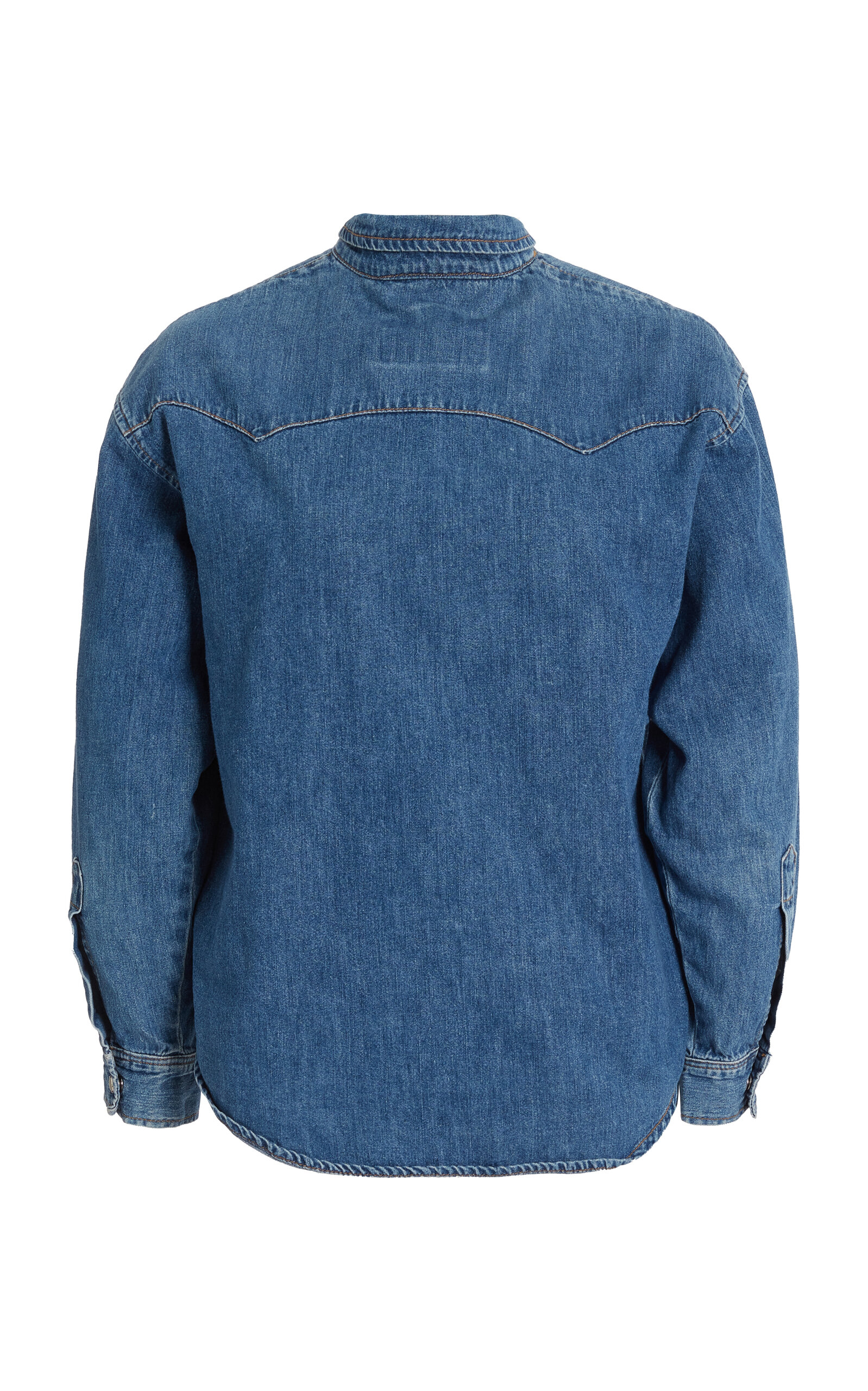 Shop A.w.a.k.e. Back To Front Denim Shirt In Blue