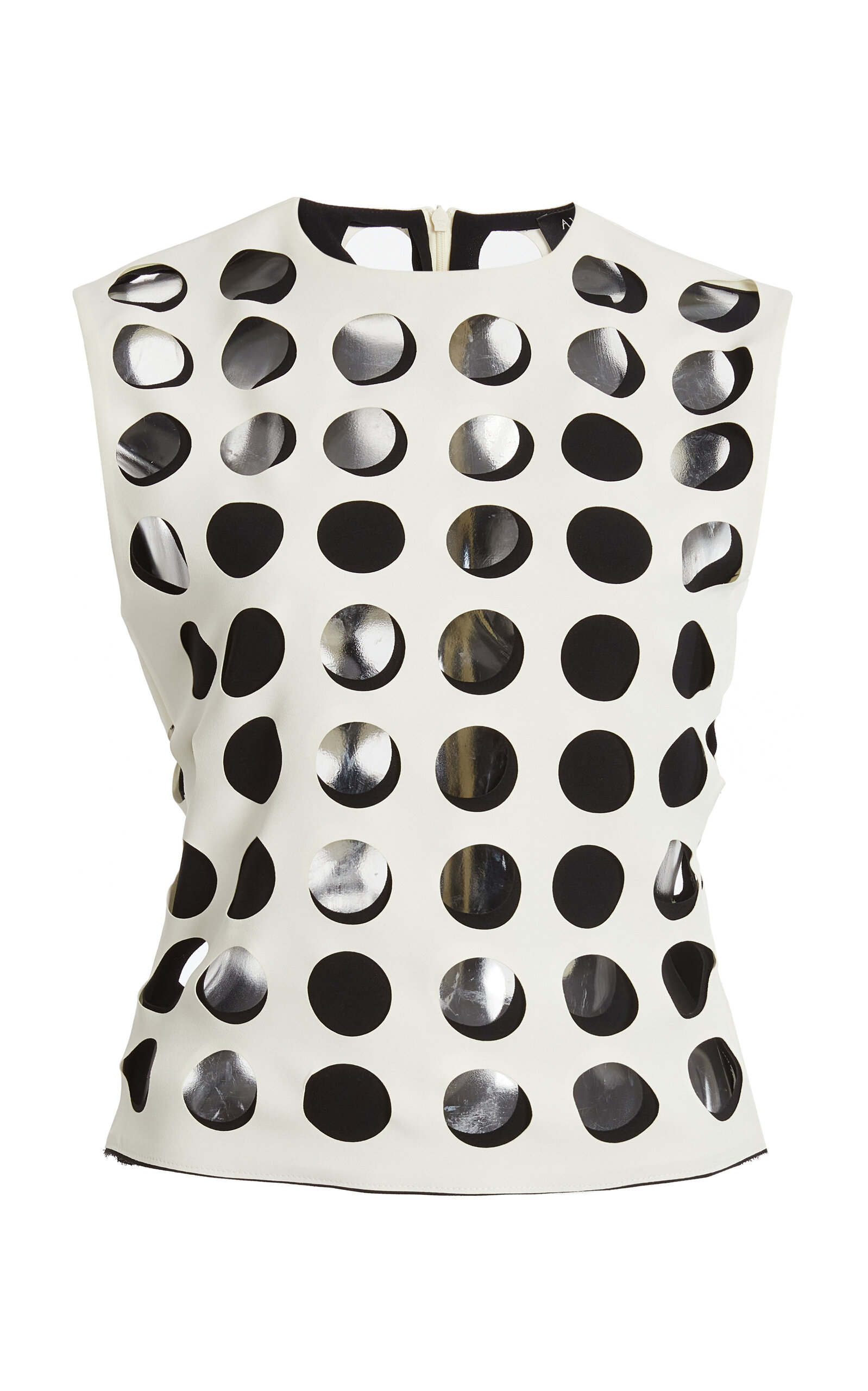 Shop A.w.a.k.e. Top With Layered Holes In Black,white