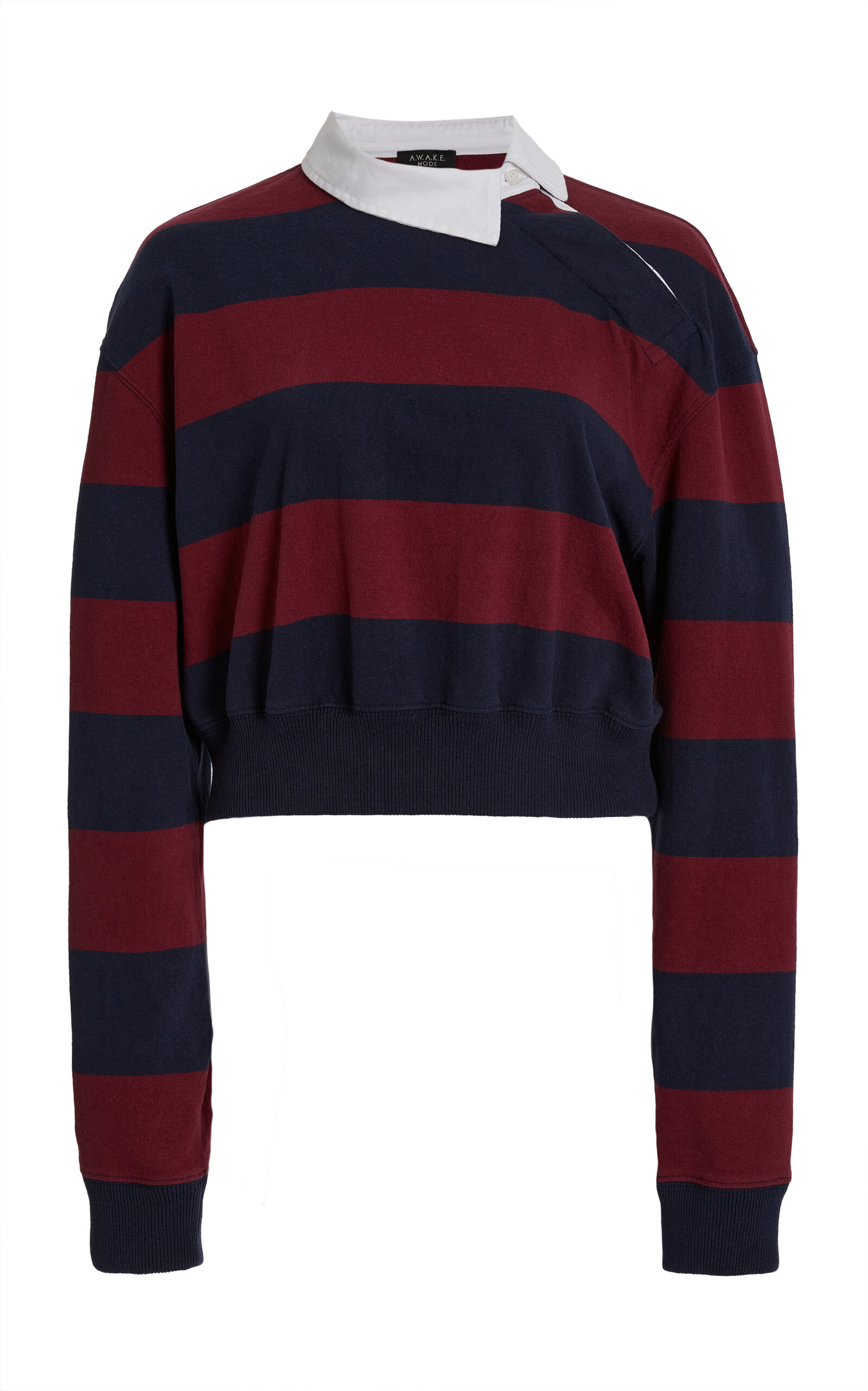 Shop A.w.a.k.e. Twisted Collar Rugby Jersey In Stripe