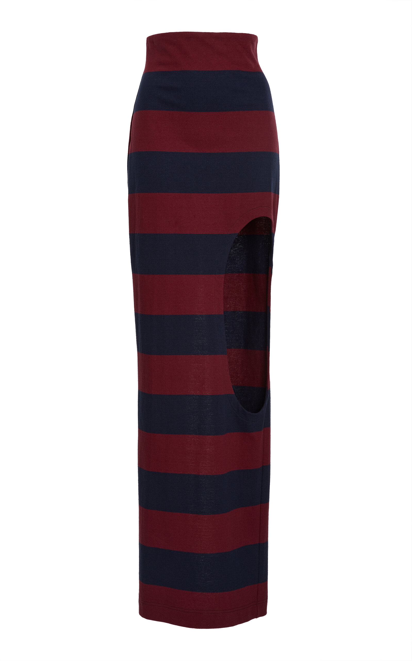 Shop A.w.a.k.e. Pencil Skirt With Cut Out Hole In Stripe