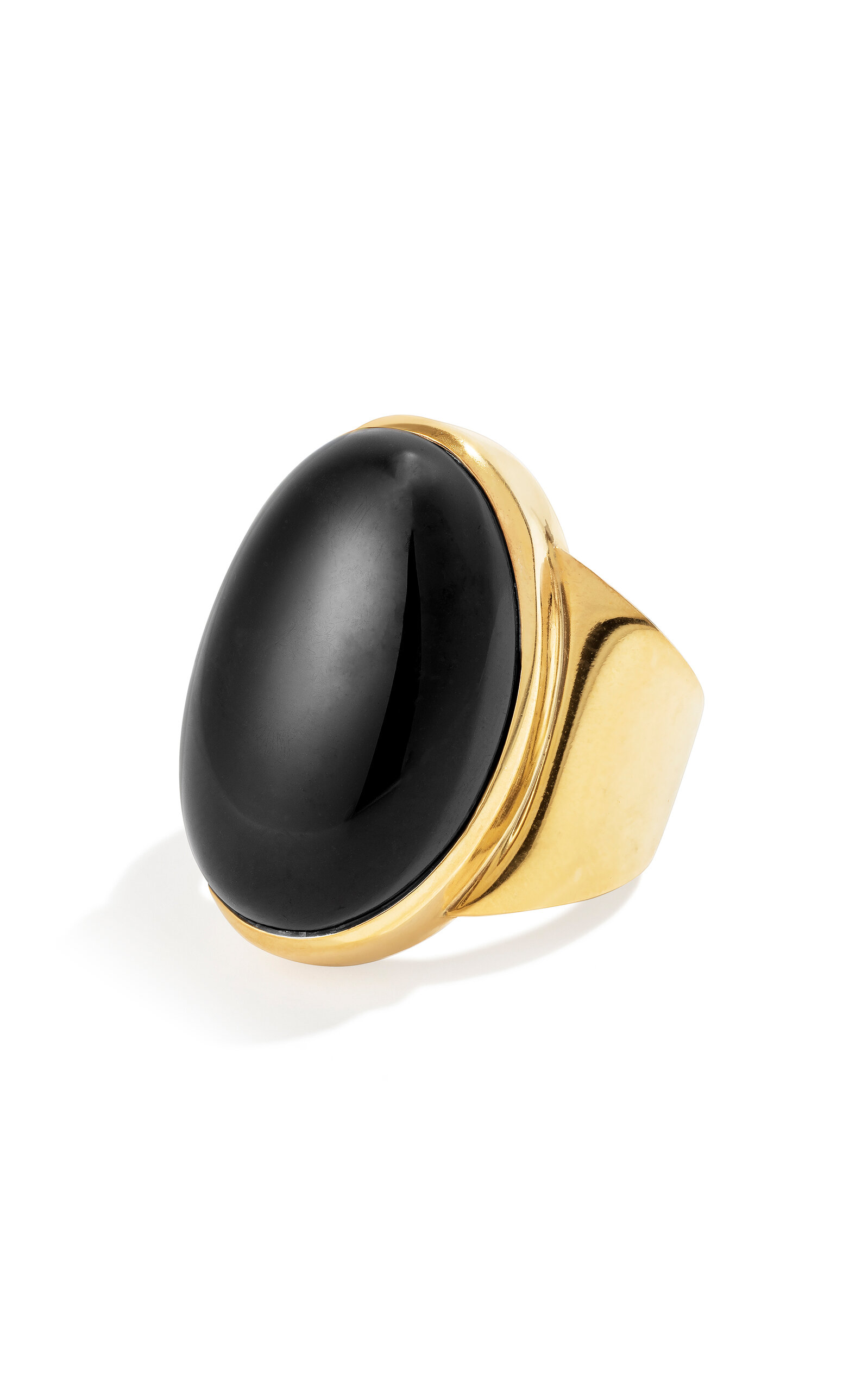 Shop Renato Cipullo Forza 18k Yellow Gold Onyx Ring In Black