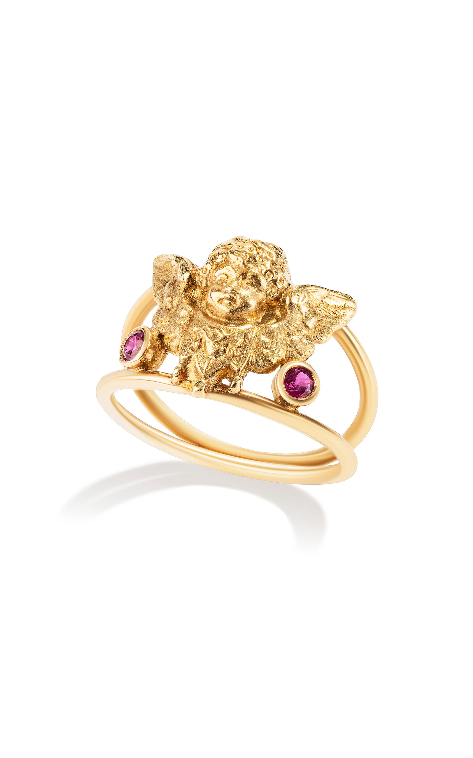 Amorini 18K Yellow Gold Ruby Ring