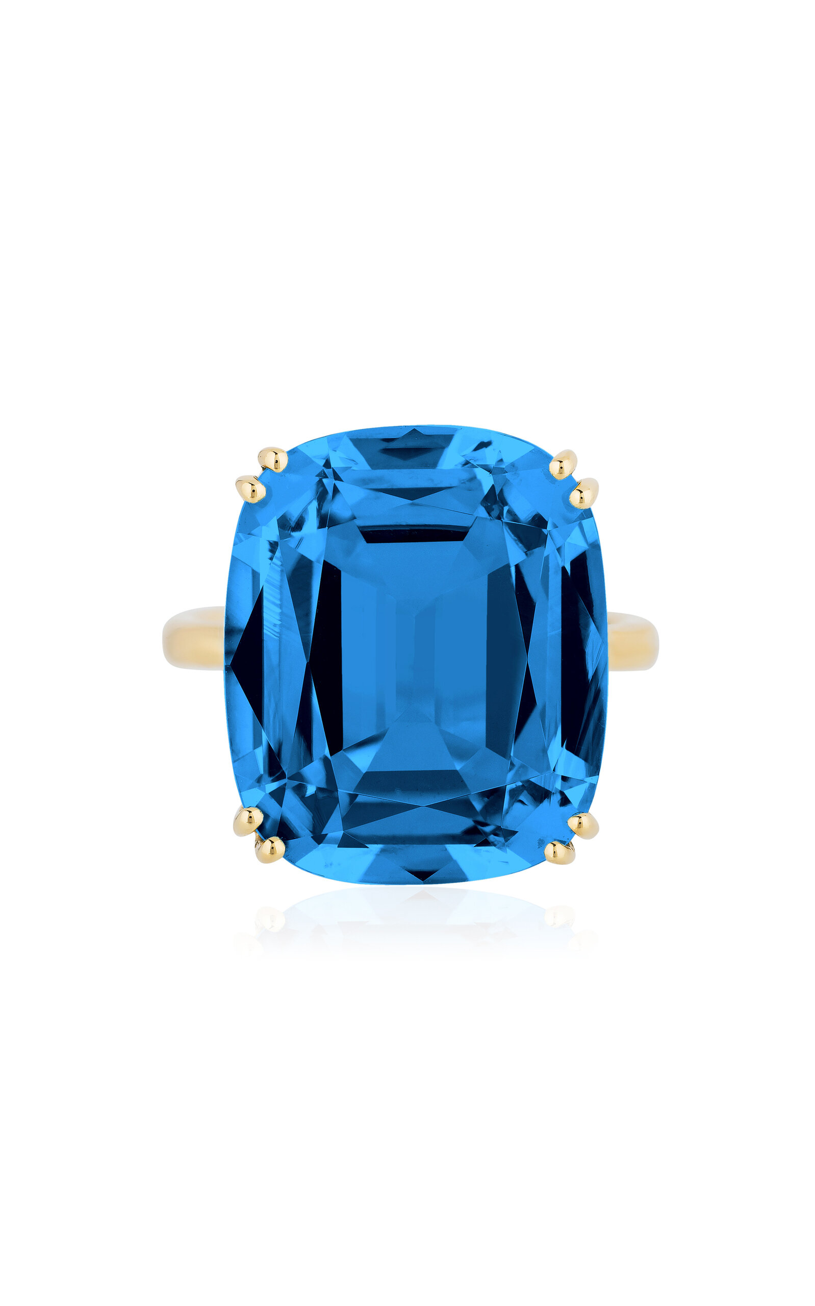 18K Yellow Gold Blue Topaz Ring