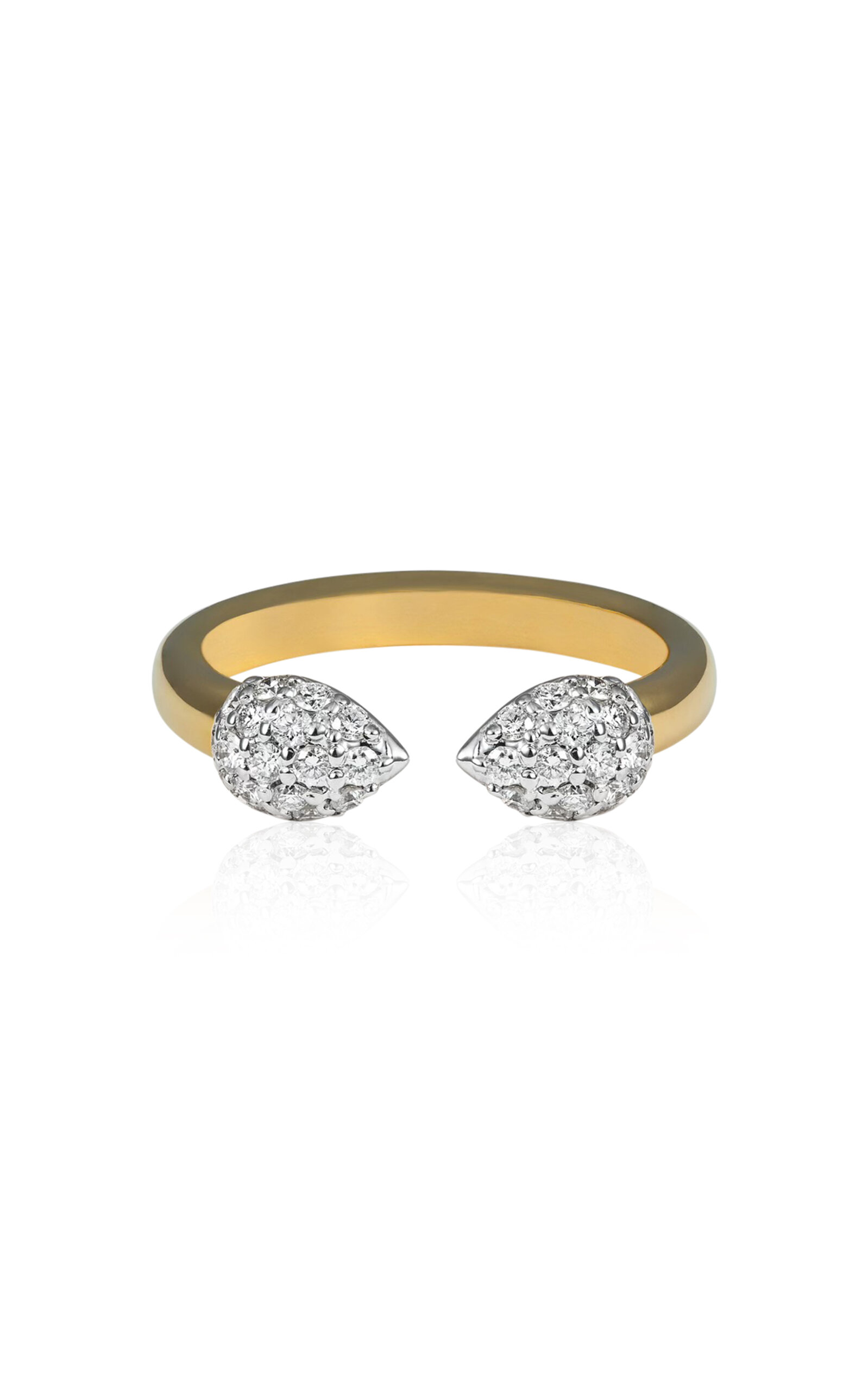 Khepri 18k Yellow Gold White Diamond Pave Gap Ring