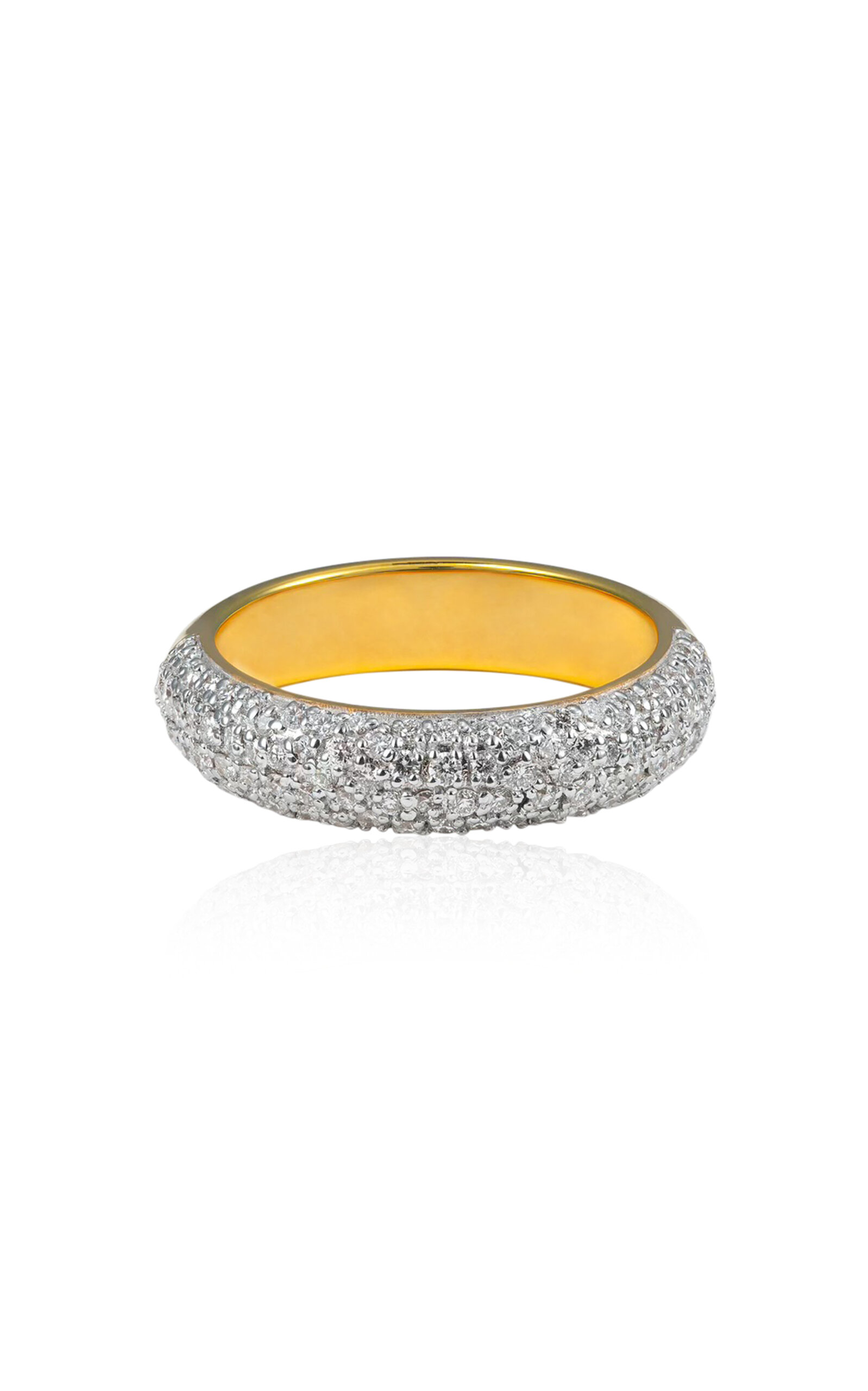 Khepri 18k Yellow Gold Luna White Diamond Pave Ring