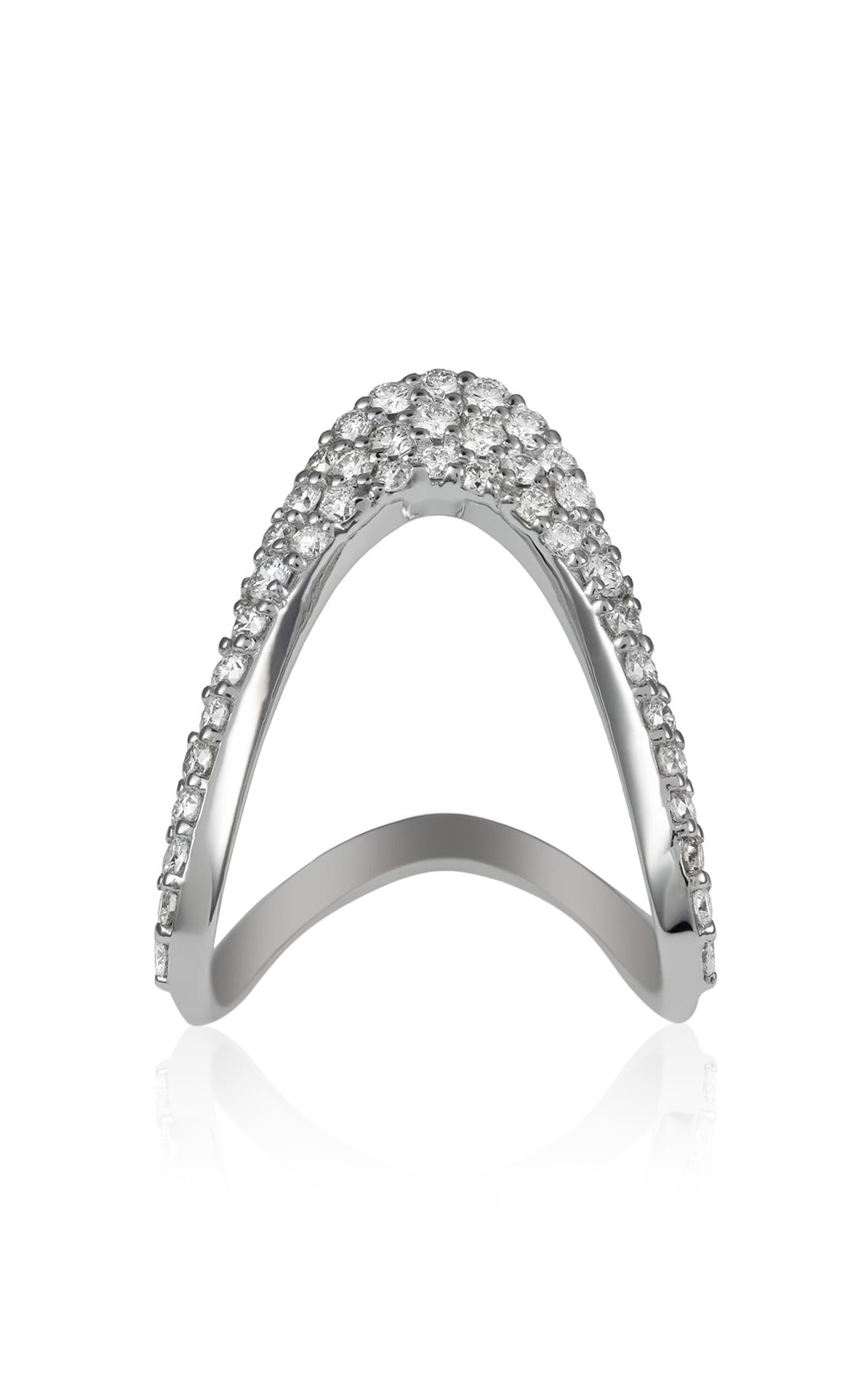 Khepri 18k White Gold Diamond Pave Vanki Ring