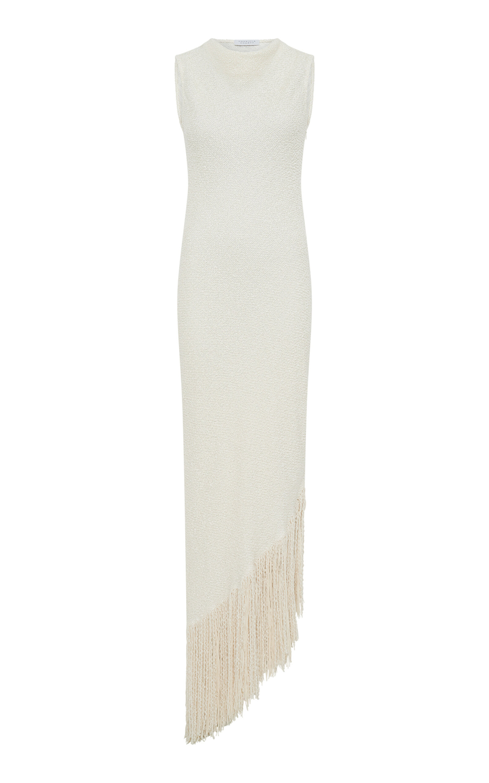 Shop Gabriela Hearst Awar Draped Bouclé-knit Silk Midi Dress In Ivory