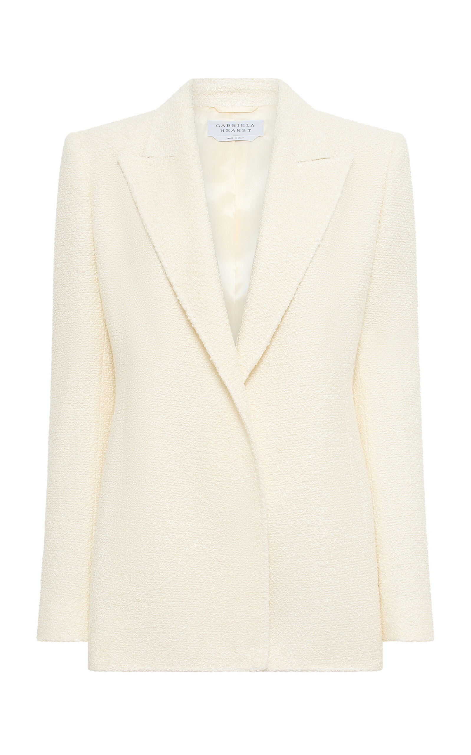 Shop Gabriela Hearst Mairi Silk Bouclé Blazer In Ivory