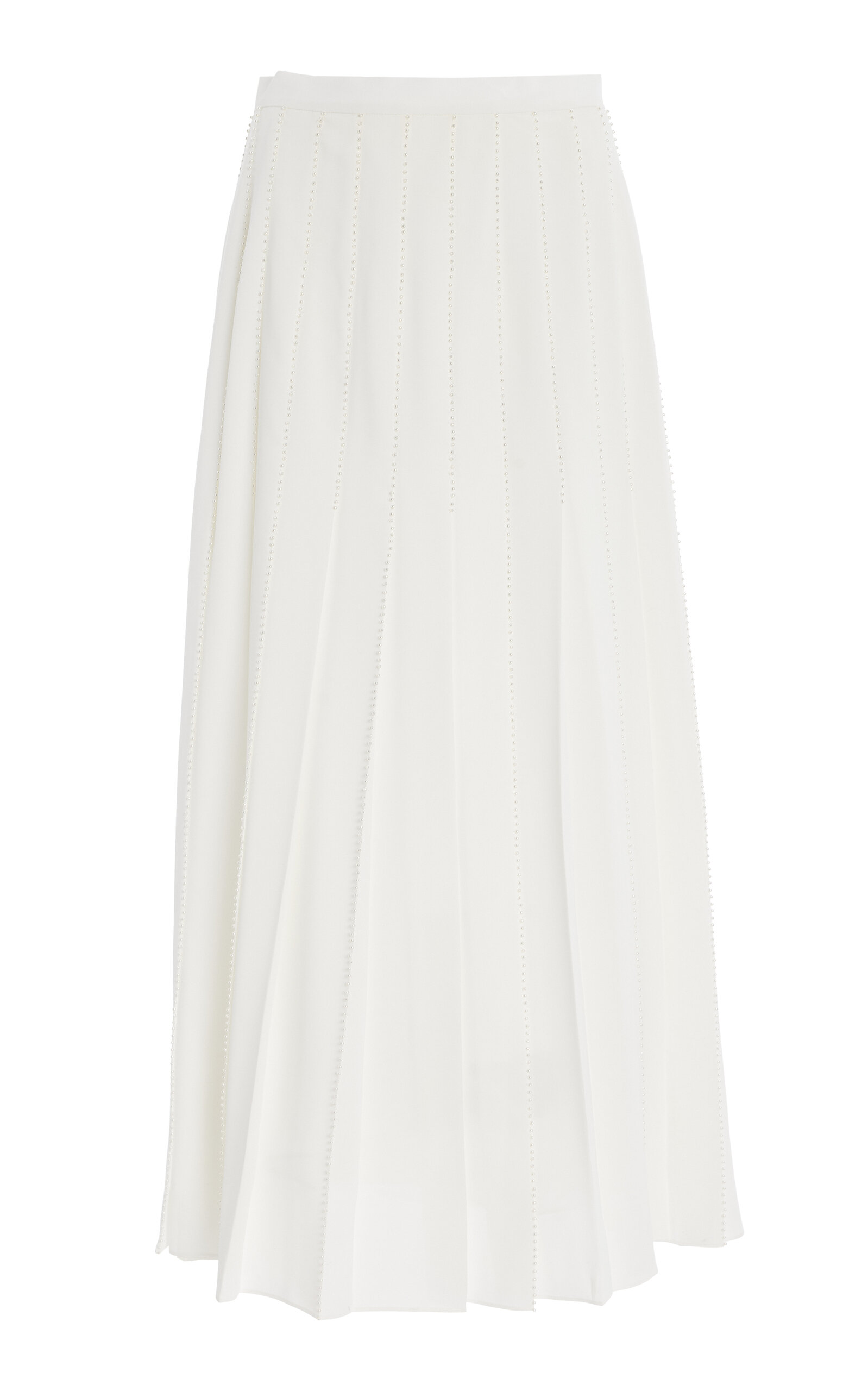 Hand-Beaded Georgette Pleated Midi Skirt