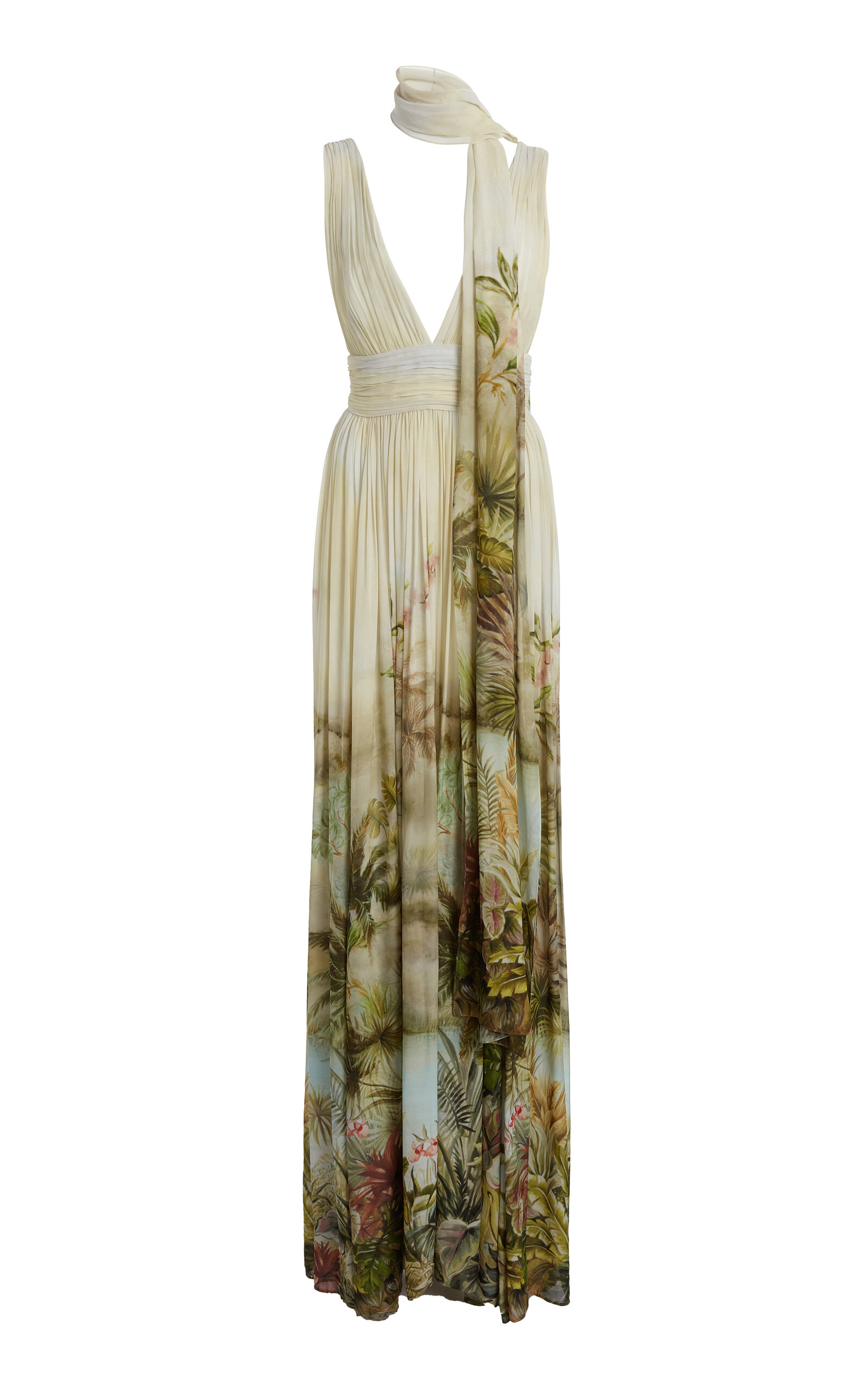 Shop Elie Saab Printed Georgette Maxi Dress