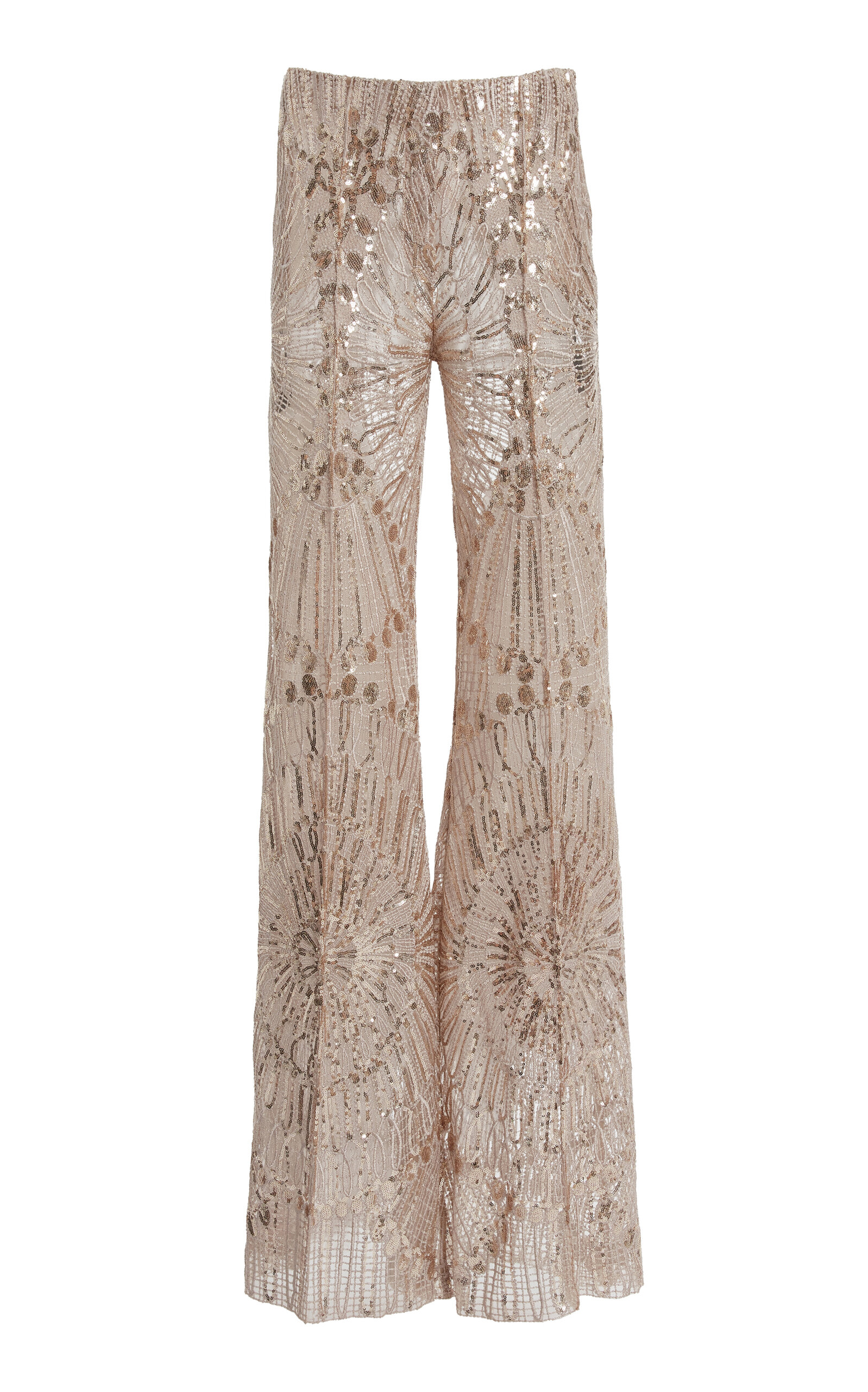 Shop Elie Saab Embroidered Tulle Pants In Multi