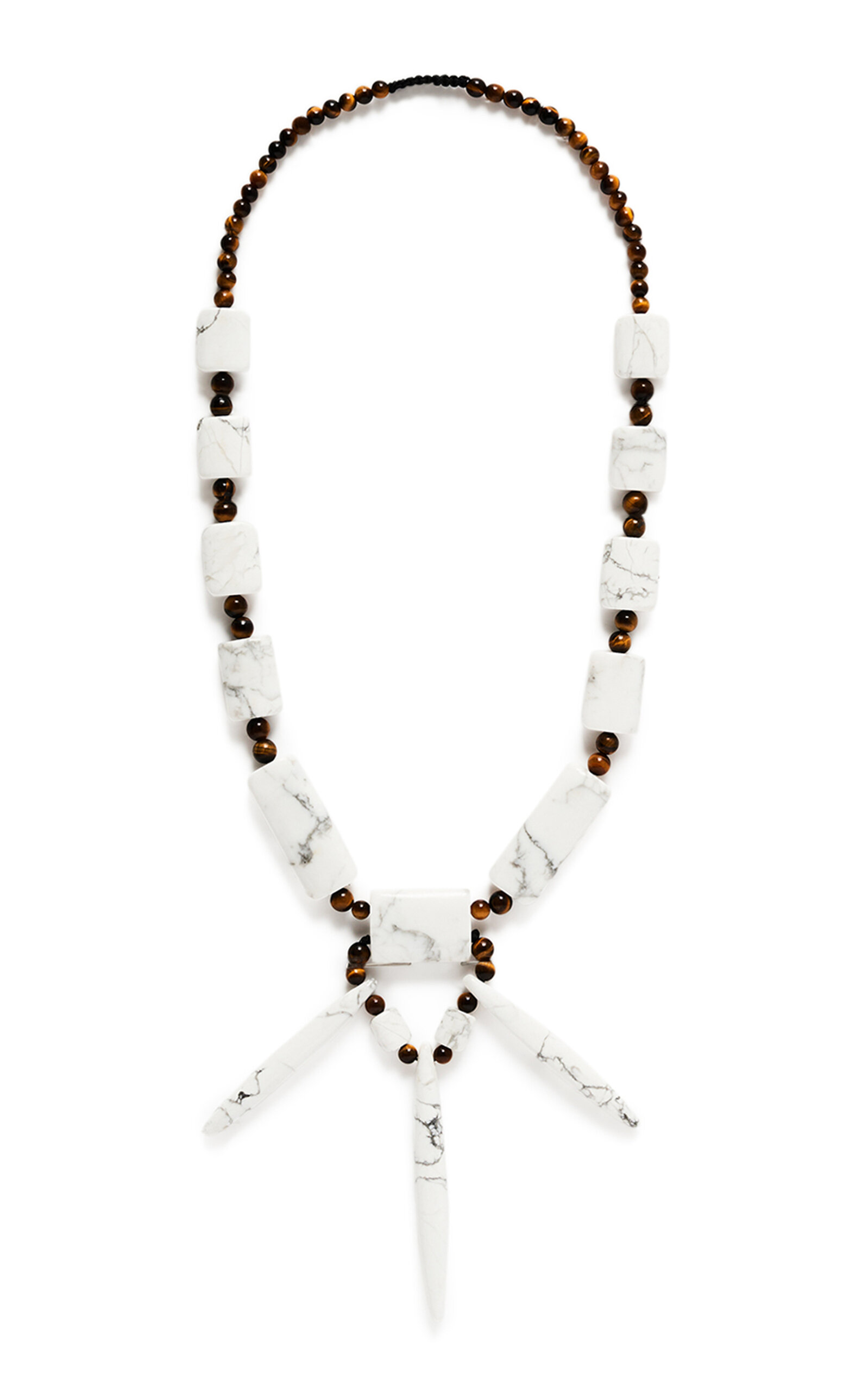 Shop Gabriela Hearst Beaded Stone Necklace In White