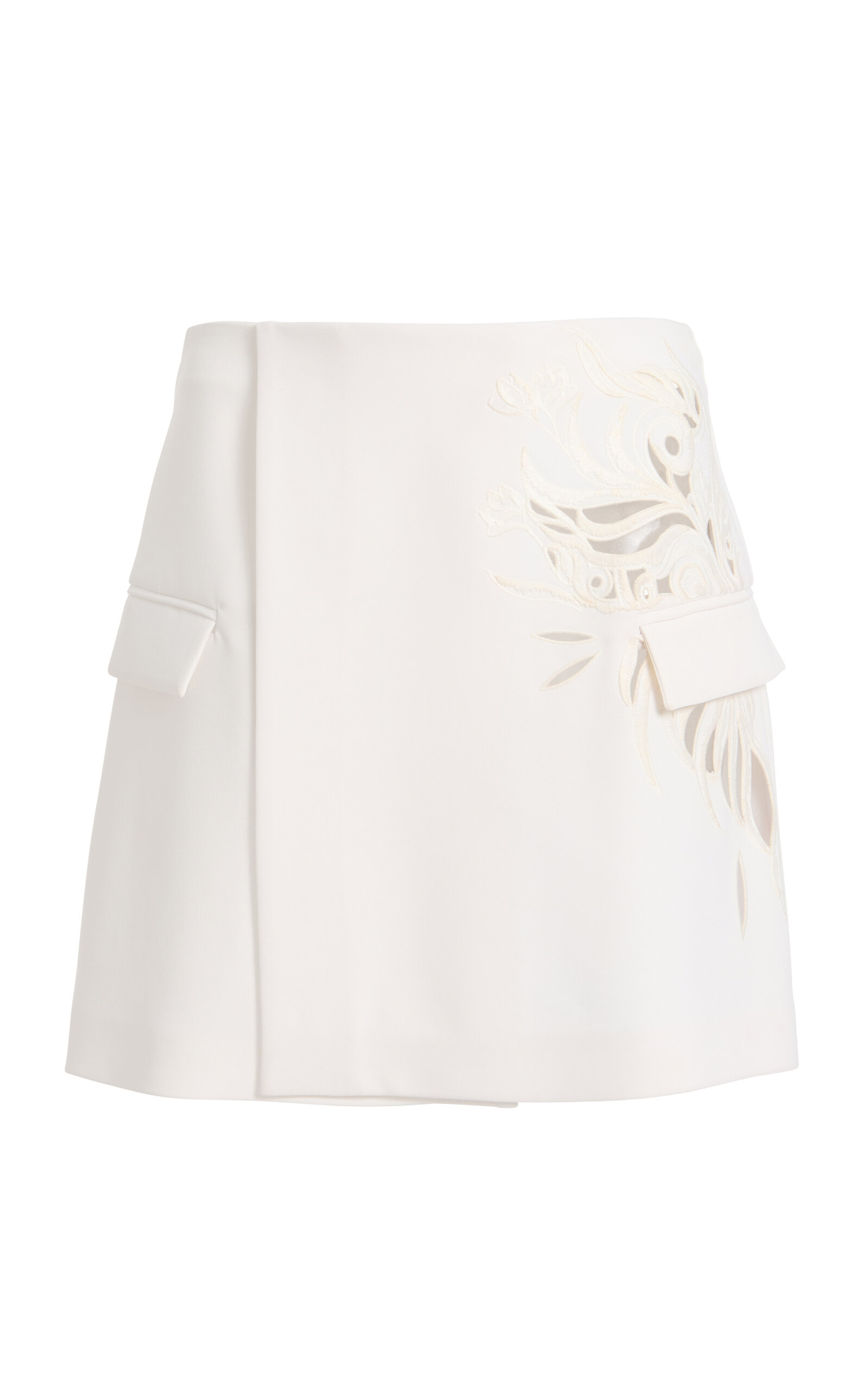 Shop Zuhair Murad Eyelet Mini Skirt In White