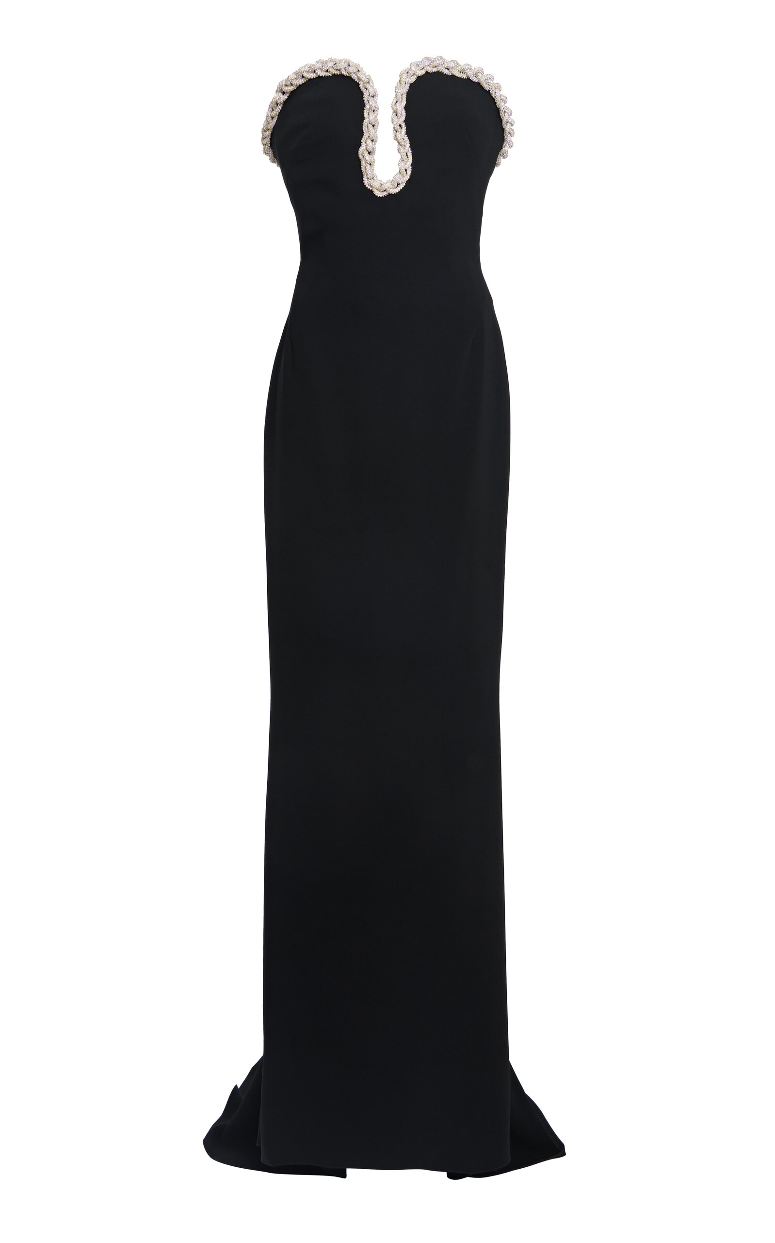 Shop Zuhair Murad Strapless Embellished Gown In Black