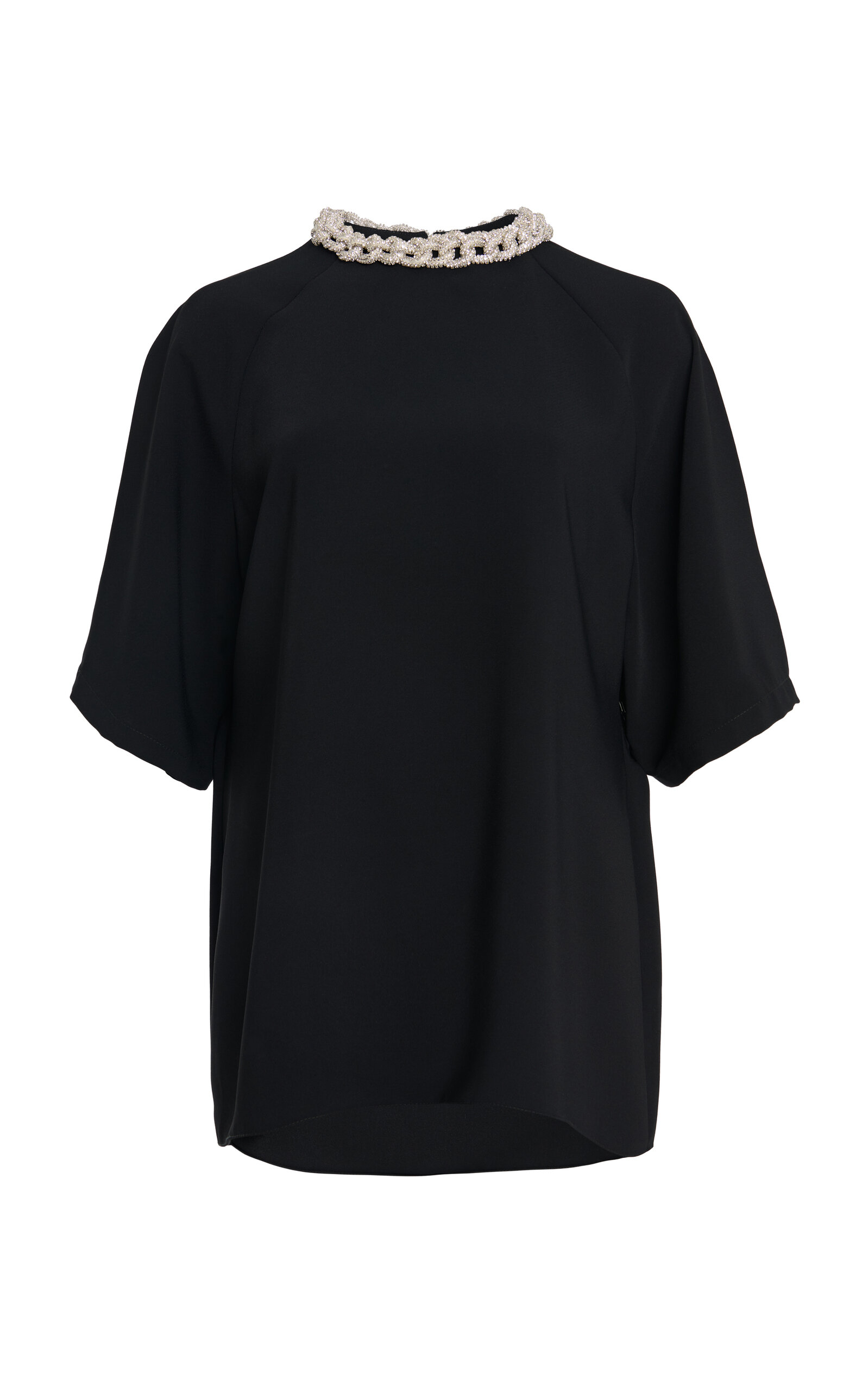 Shop Zuhair Murad Embellished Cape Sleeve Top In Black