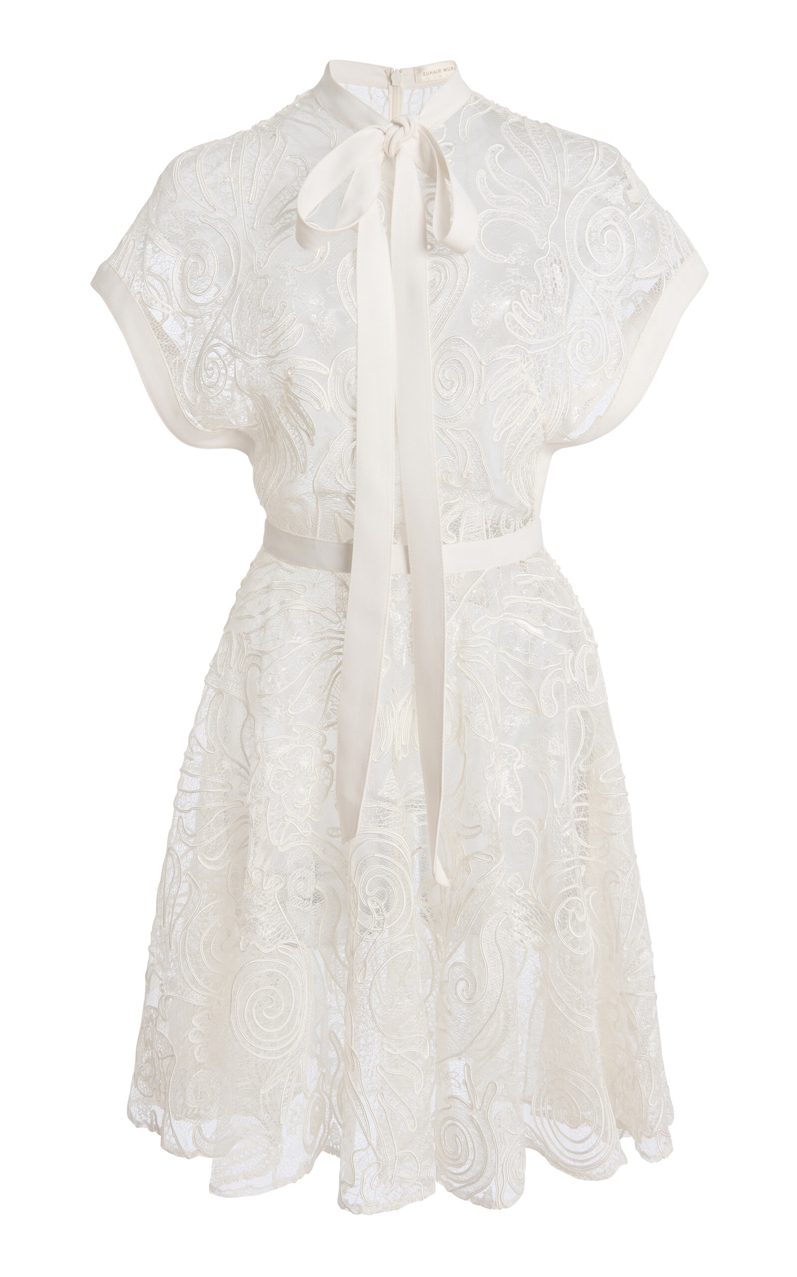 Shop Zuhair Murad Embellished Mini Dress In White