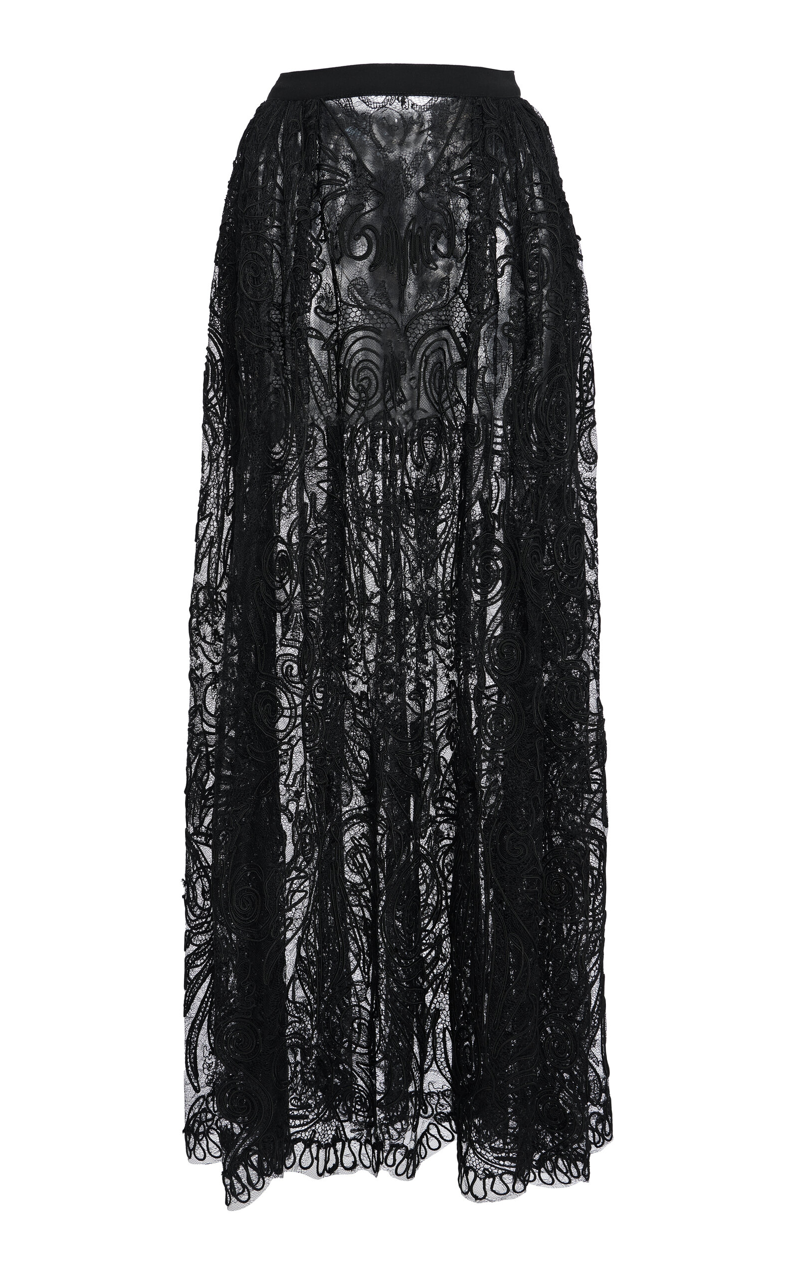 Shop Zuhair Murad Sheer Embellished Maxi Skirt In Black