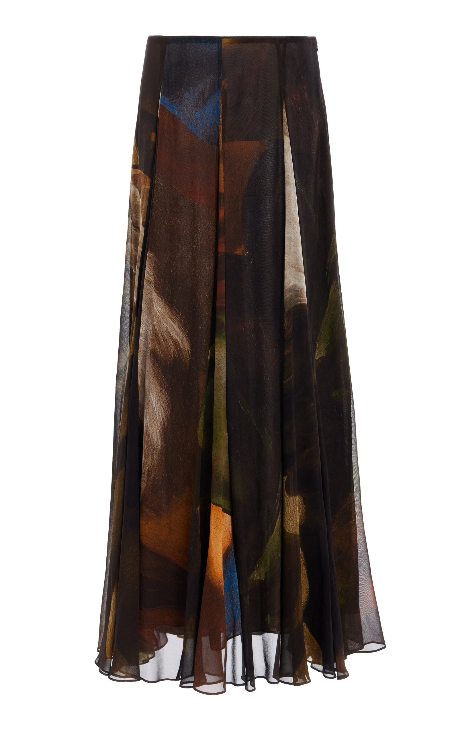 X Save Venice Printed Silk-Georgette Maxi Skirt