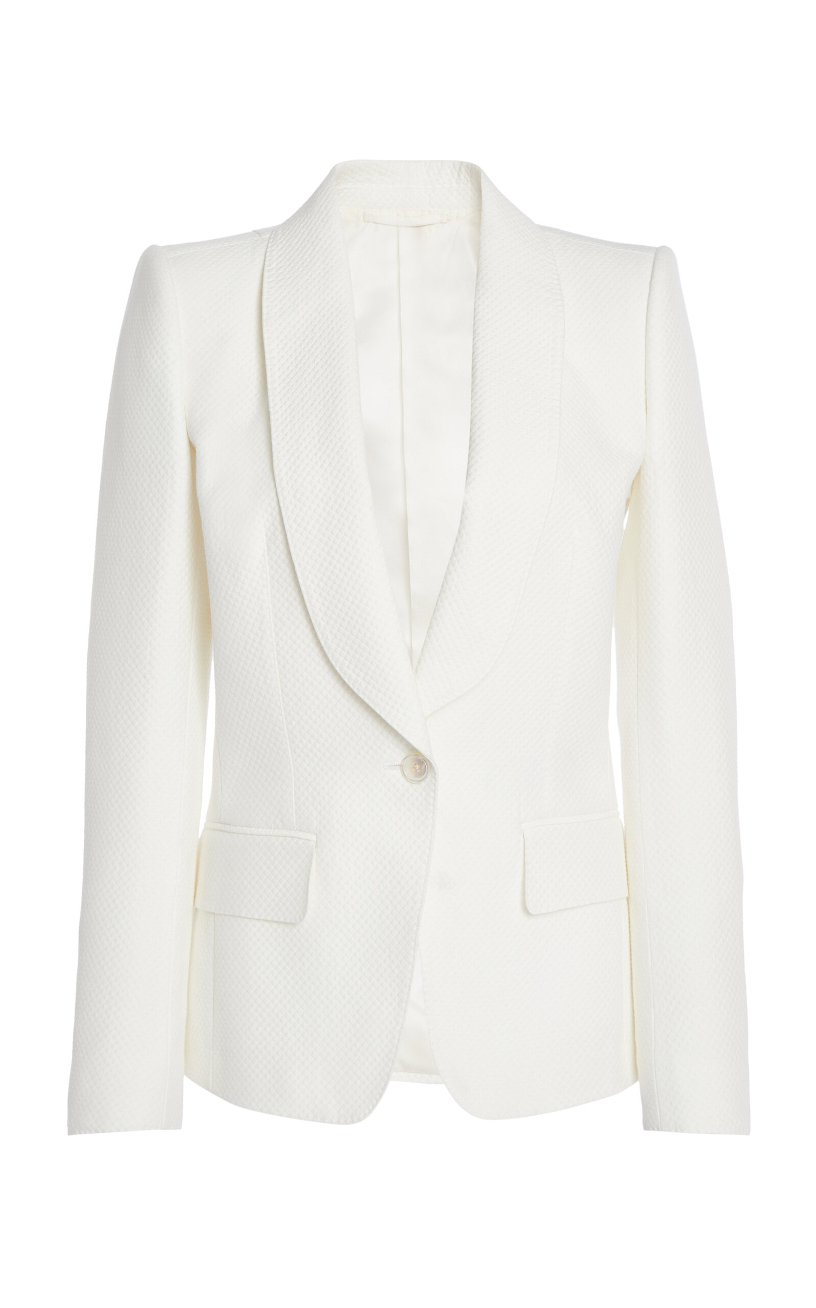 Tom Ford Single-breasted Cotton-silk Pique Jacket In White