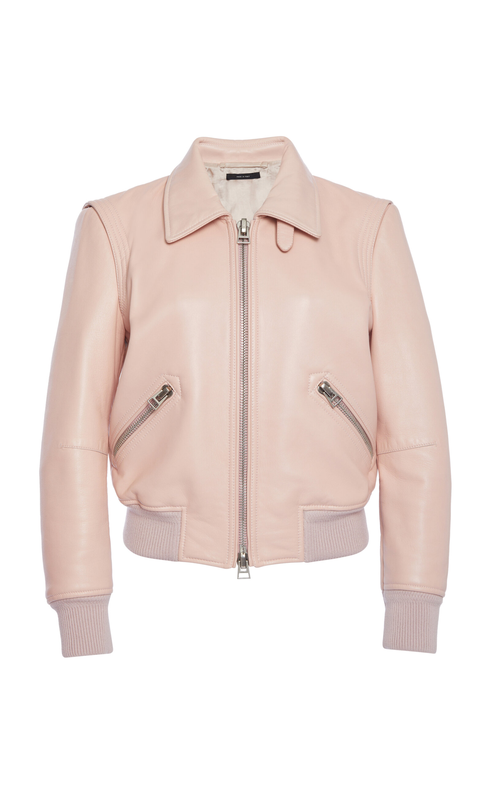 Tom Ford Leather Jacket In Light Pink