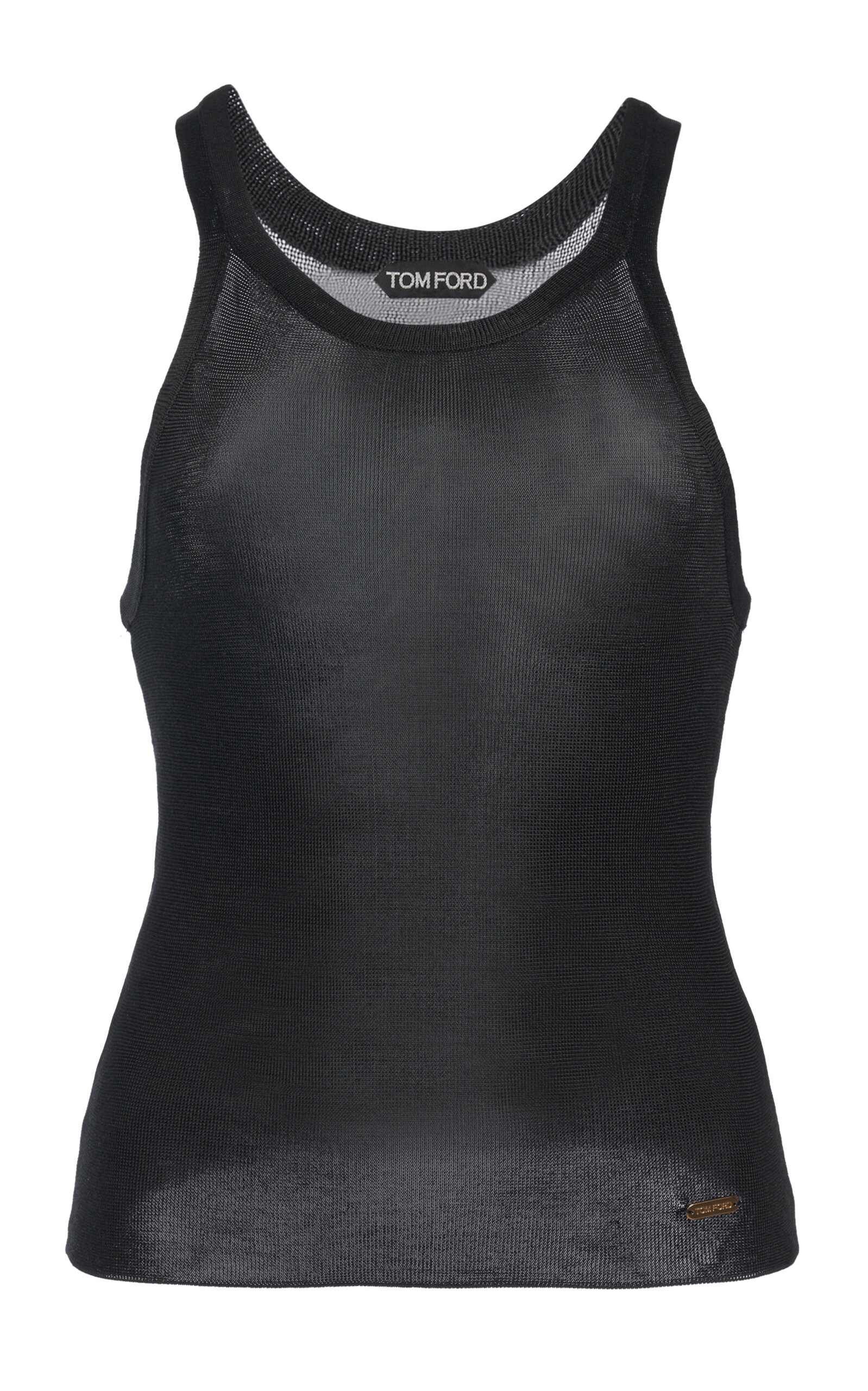 Tom Ford Racerback Silk Tank Top In Black