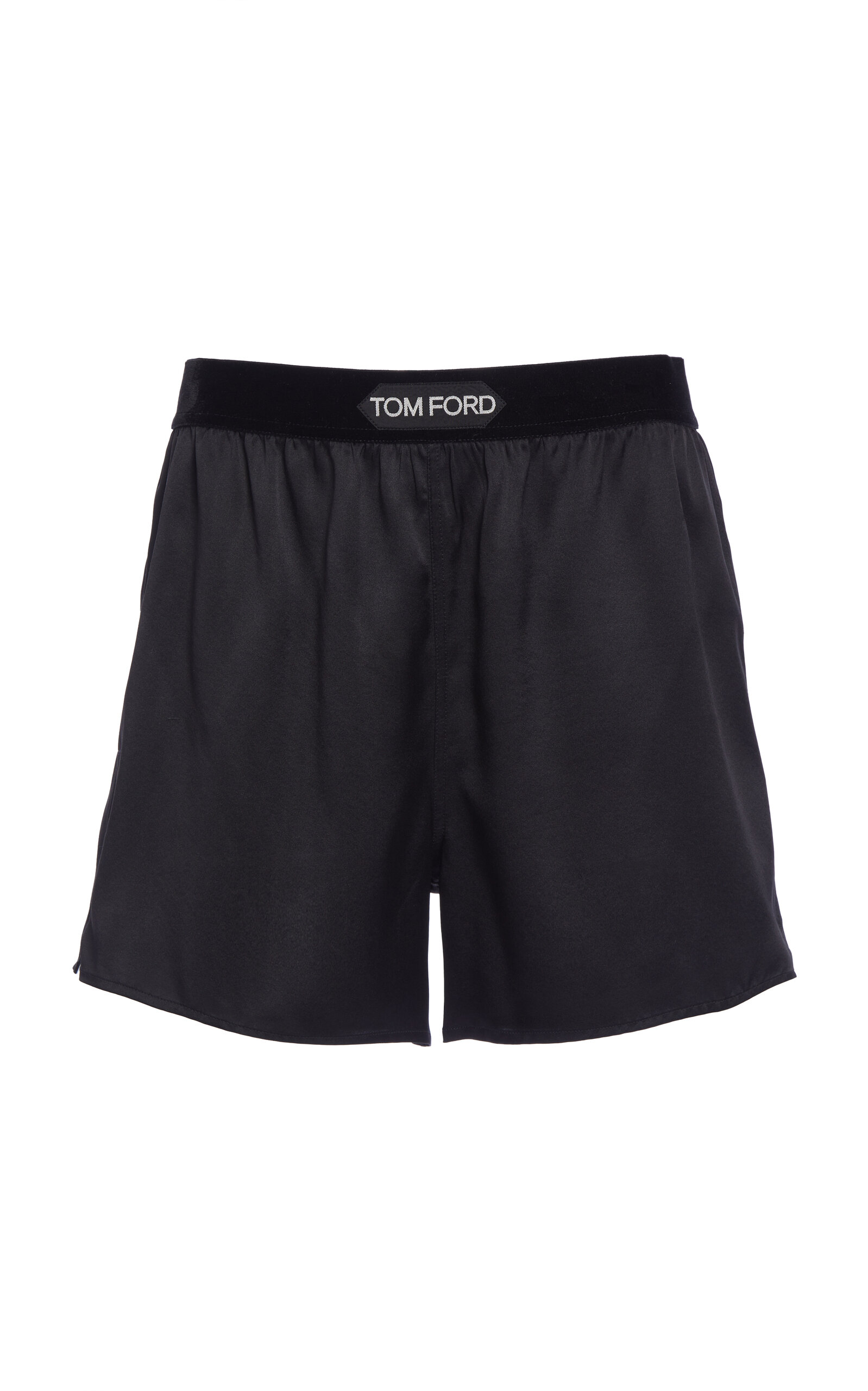 Tom Ford Logo Silk-satin Pajama Shorts In Black