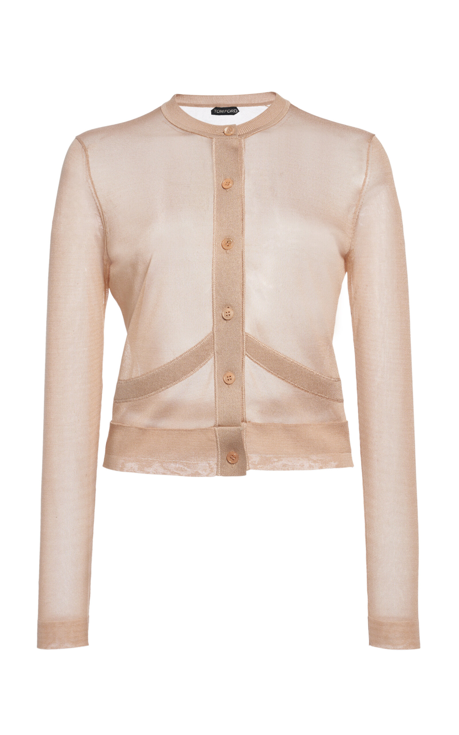 Tom Ford Cropped Intarsia Top In Light Pink