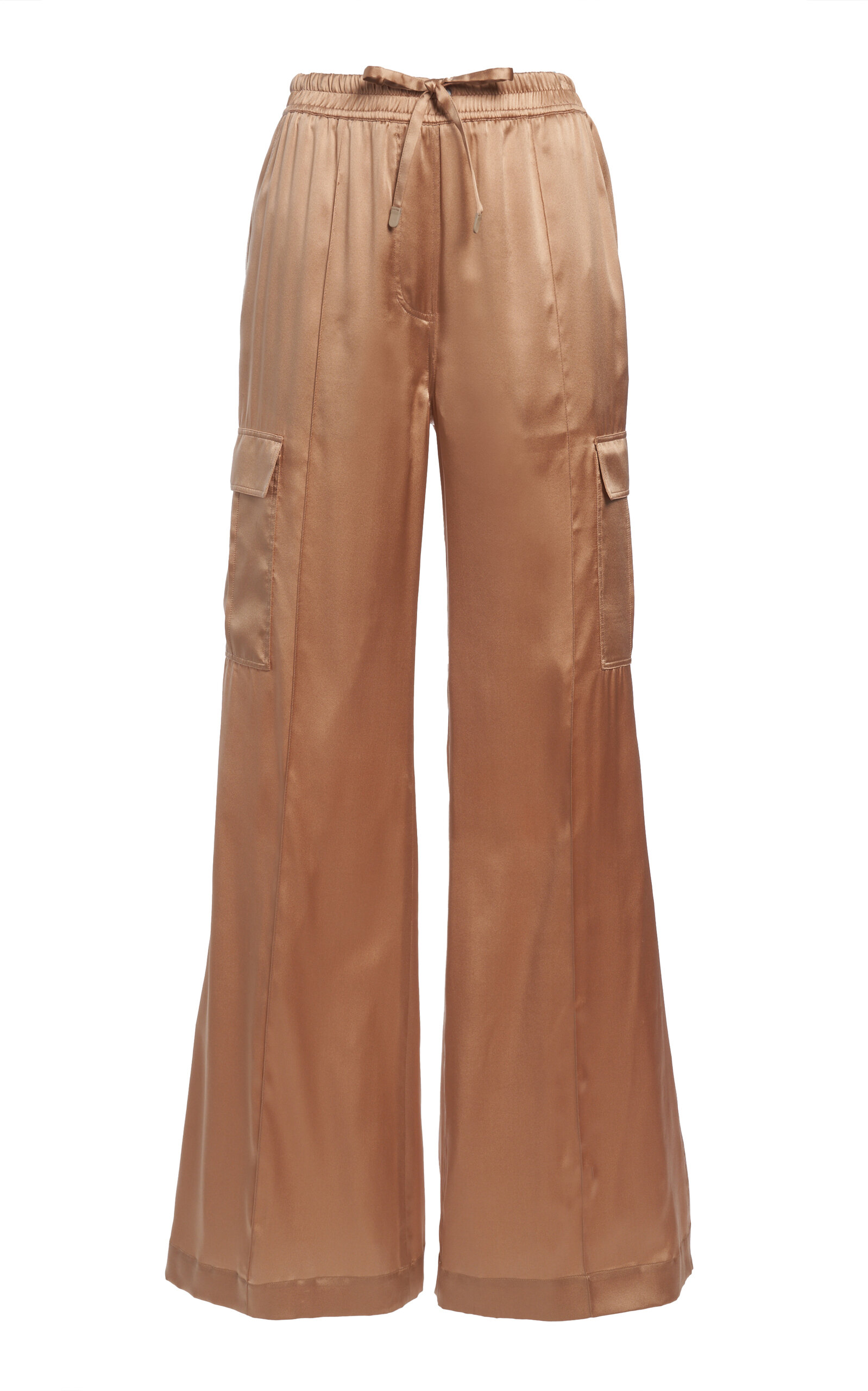 Tom Ford Cargo-pocket Silk-satin Pajama Pants In Nude