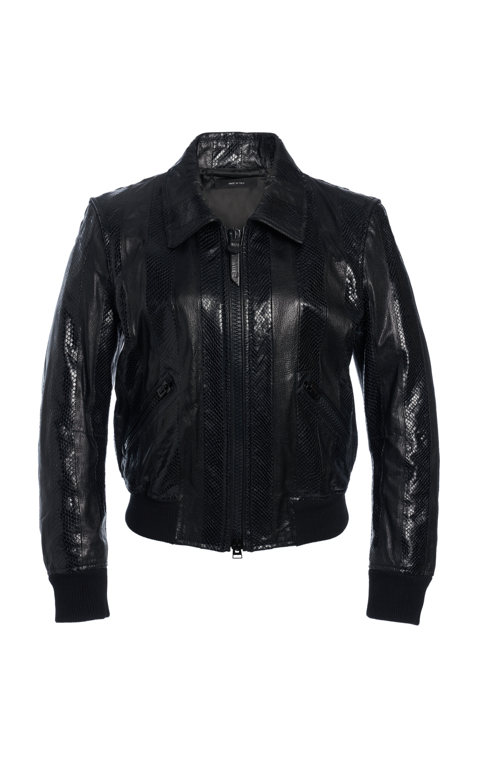 Tom Ford Patchwork Leather Jacket In Black