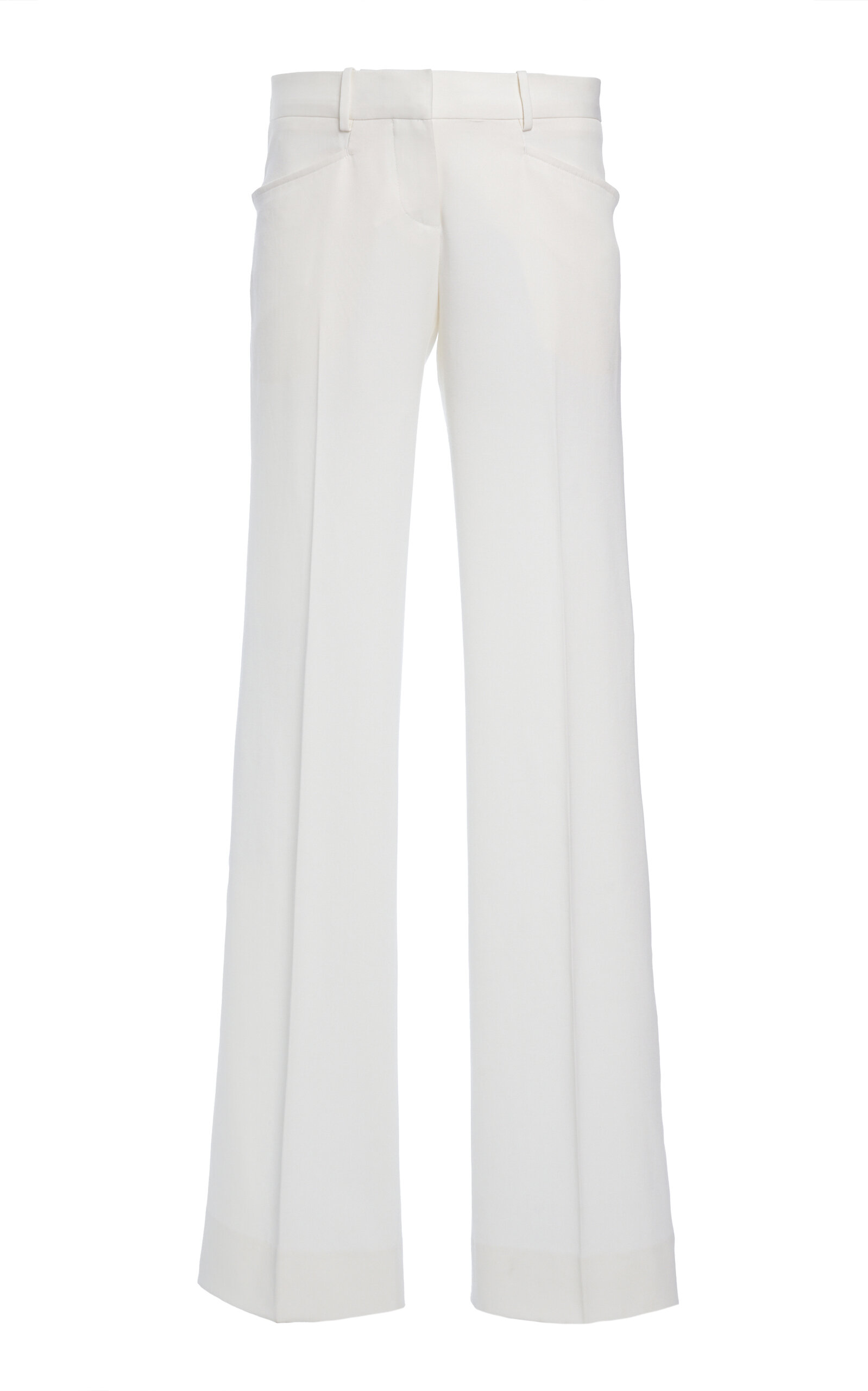 Tom Ford Tailored Silk-twill Flared Pants In Ivory