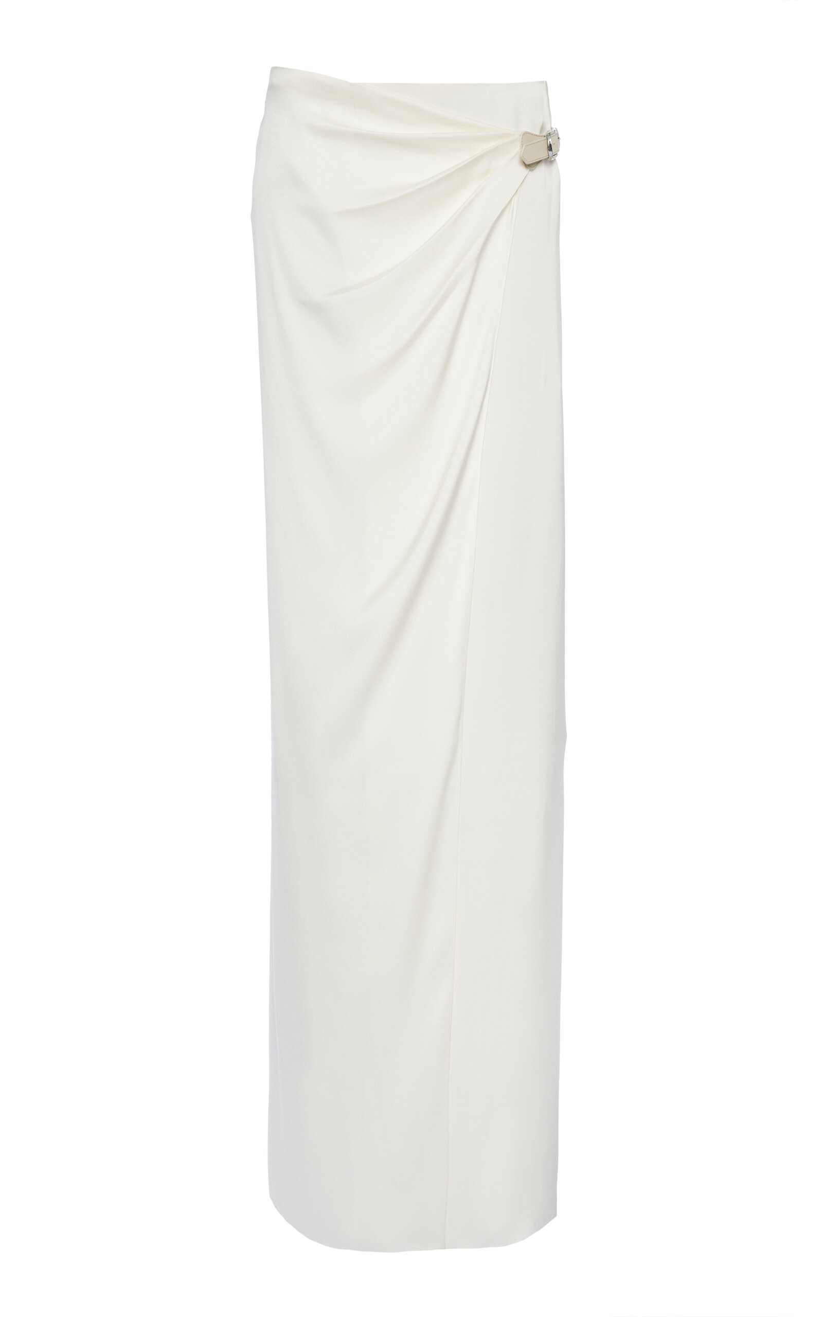 Tom Ford Wrap Double-faced Silk-satin Maxi Skirt In White