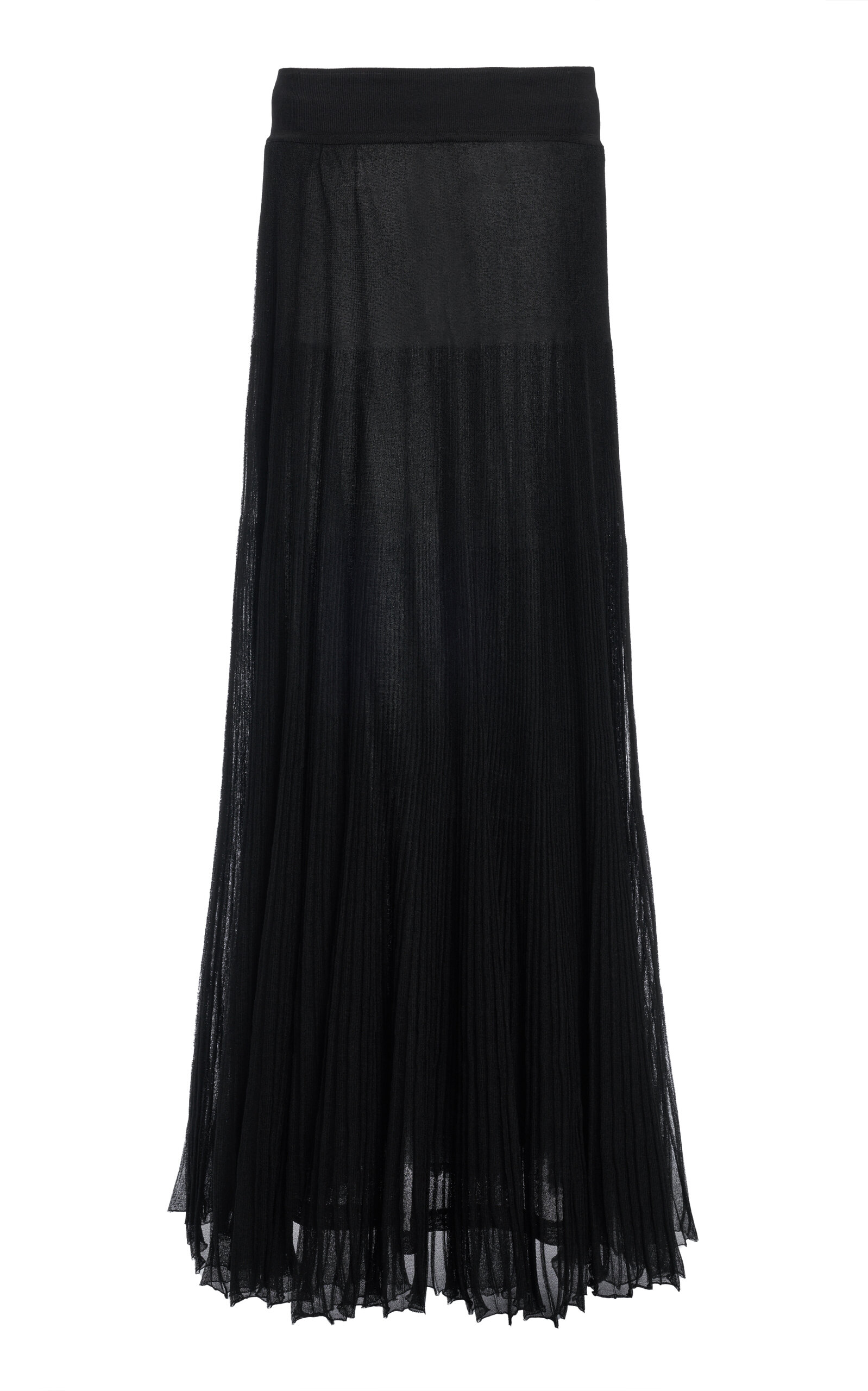 Tom Ford Plissé Silk Maxi Skirt In Black