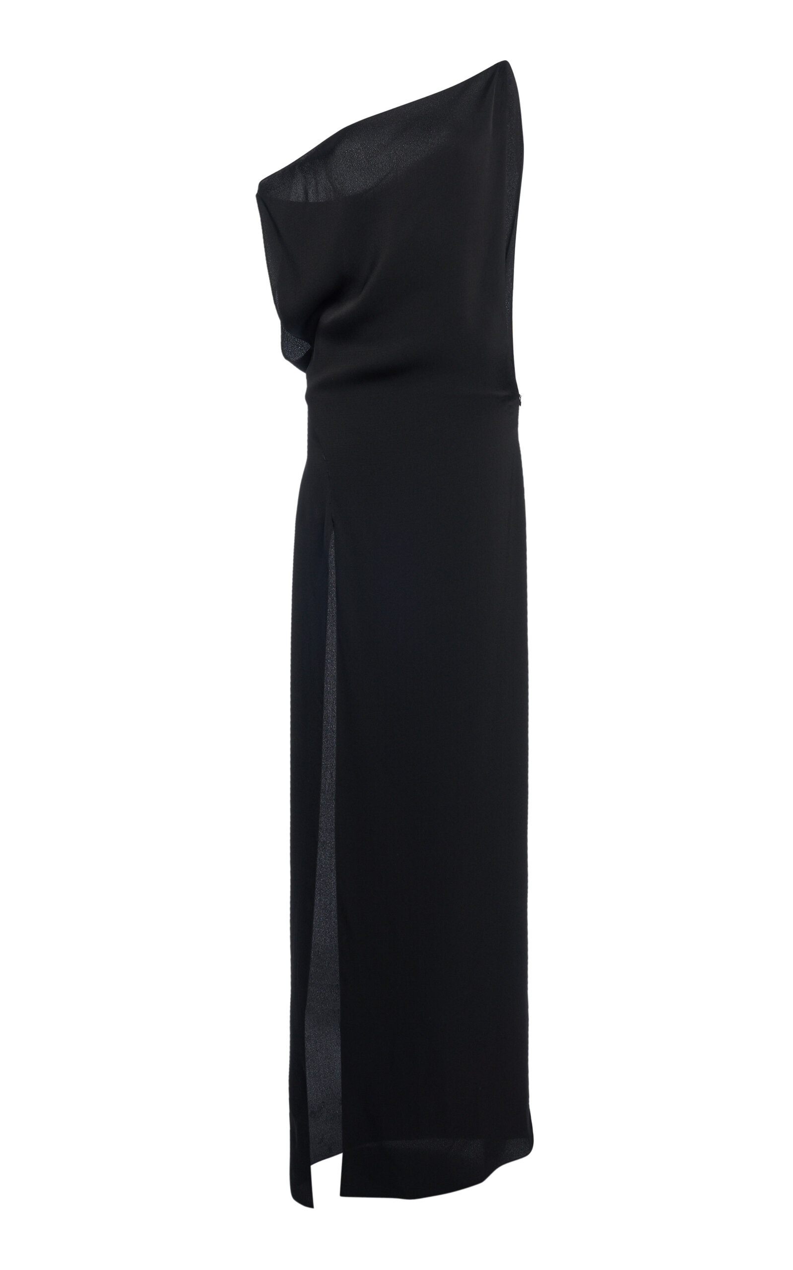 Tom Ford One-shoulder Crepe Cady Gown In Black