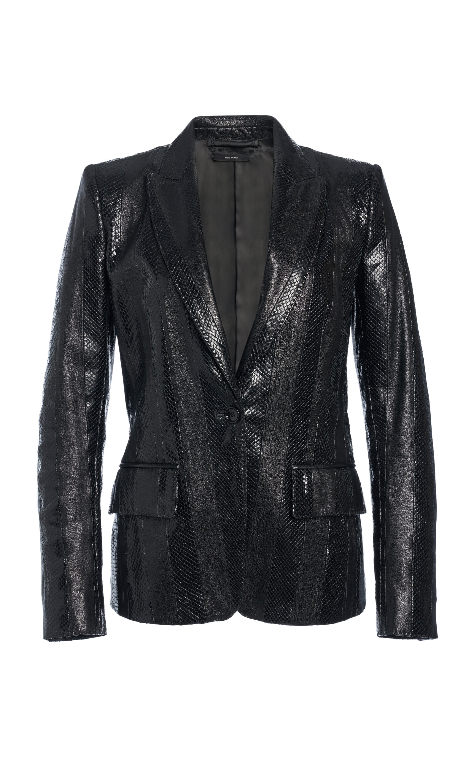 Tom Ford Patchwork Leather Blazer In Black