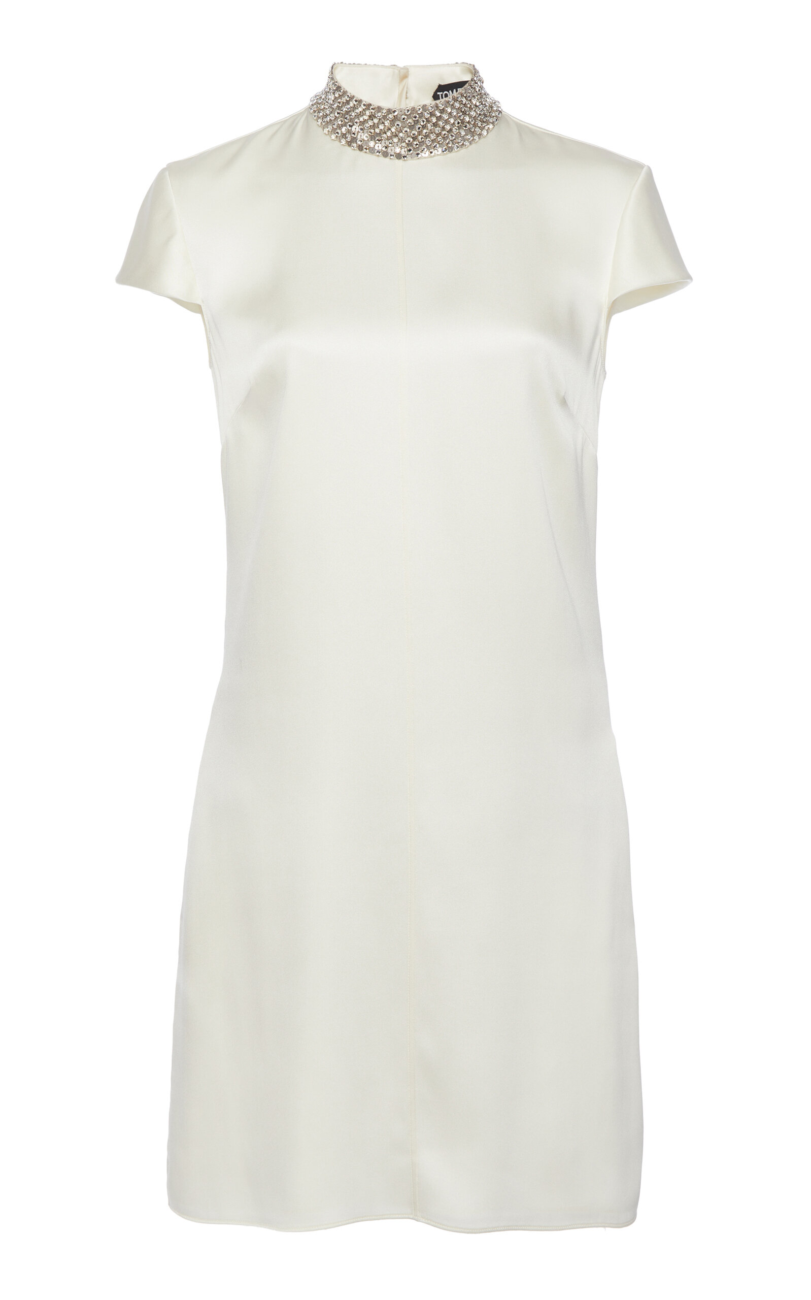 Tom Ford Sequined Double-faced Silk-satin Mini Dress In White