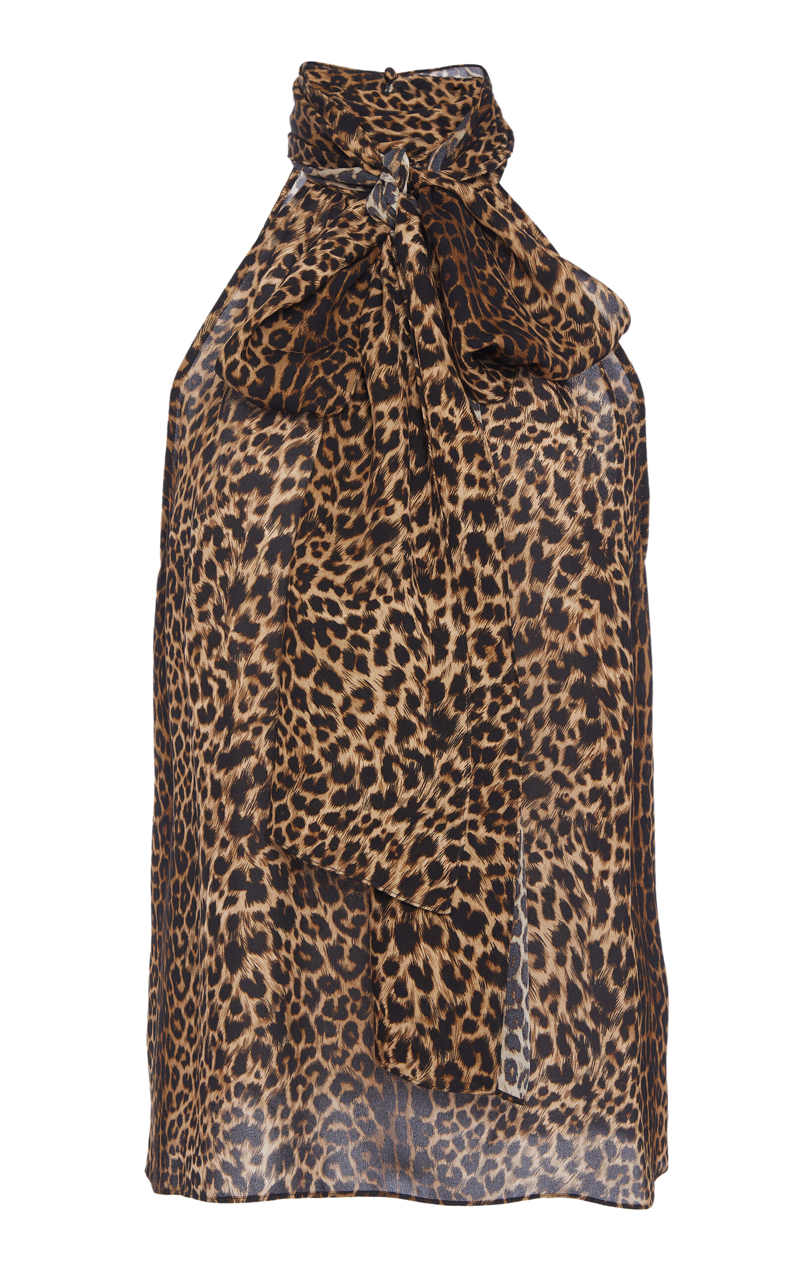 Tom Ford Printed Leopard Crepe De Chine Blouse In Animal