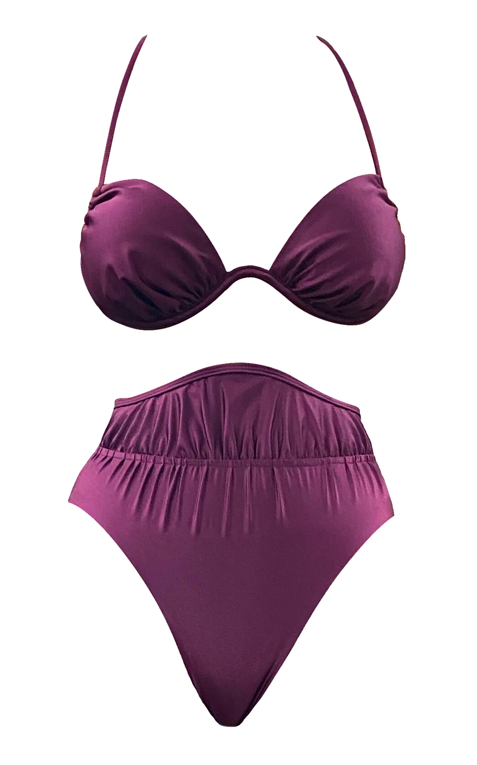 Andrea Iyamah Gadu High Waisted Bikini In Purple