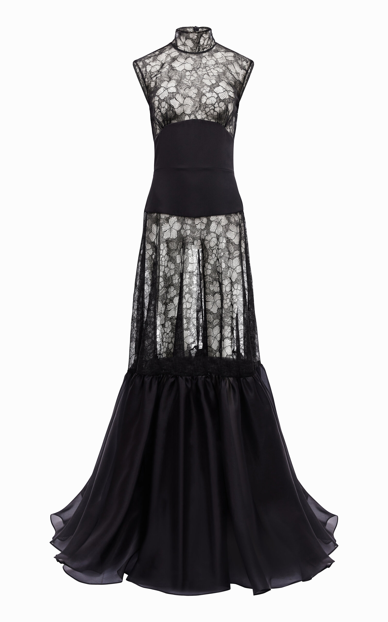 Shop Harithand Hibiscus Silk-crepe Georgette Gown In Black