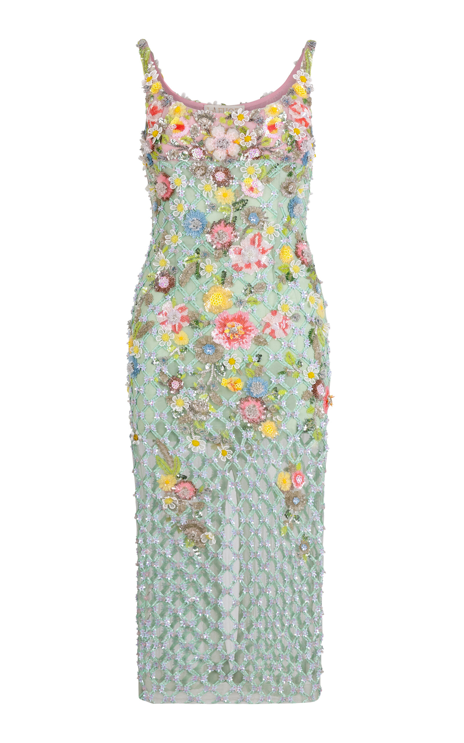 Shop La Fuori Aurora Misty Green Twilight Blossom Dress