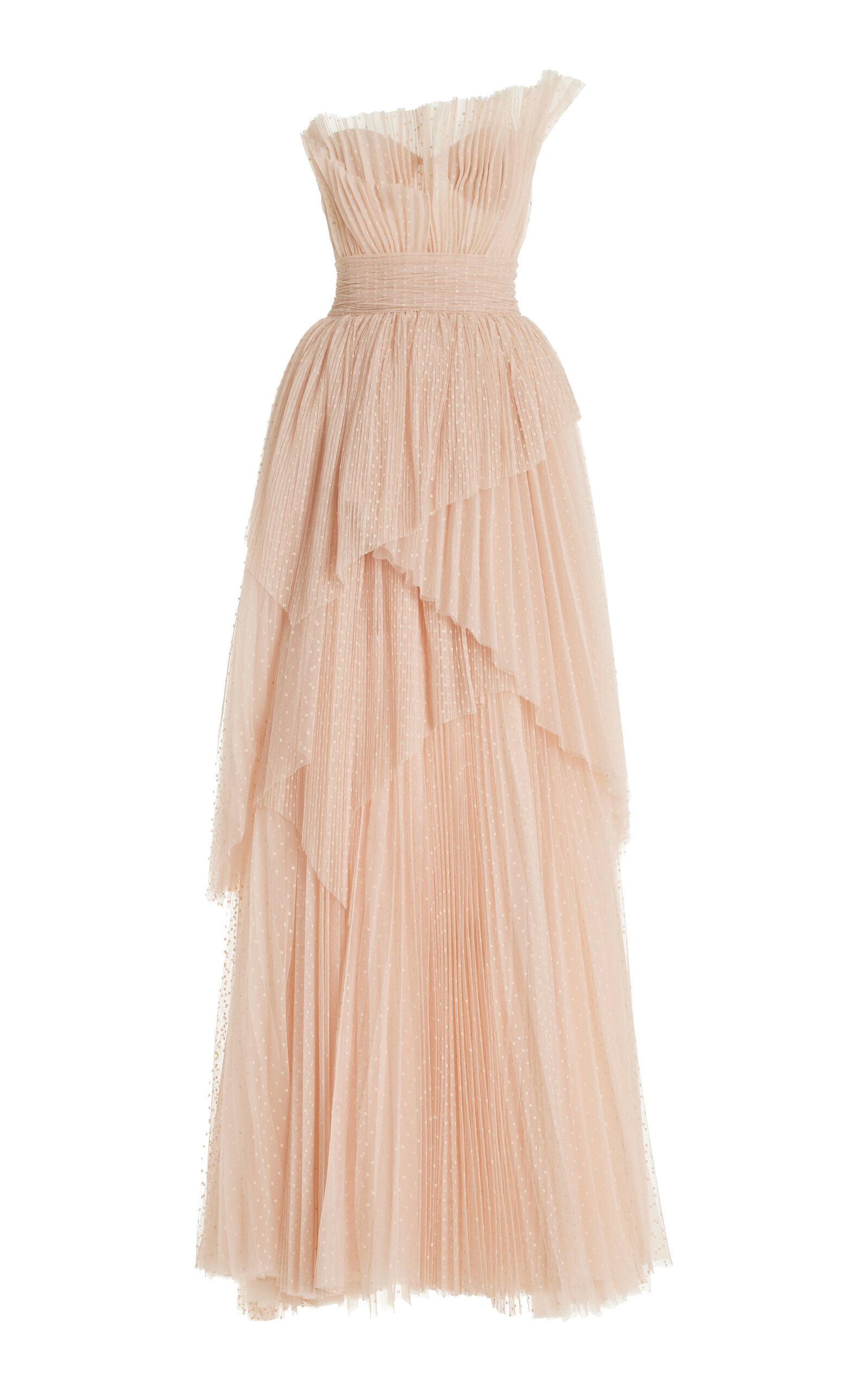 Shop Atelier Prabal Gurung Carrie Point D'esprit Gown In Nude