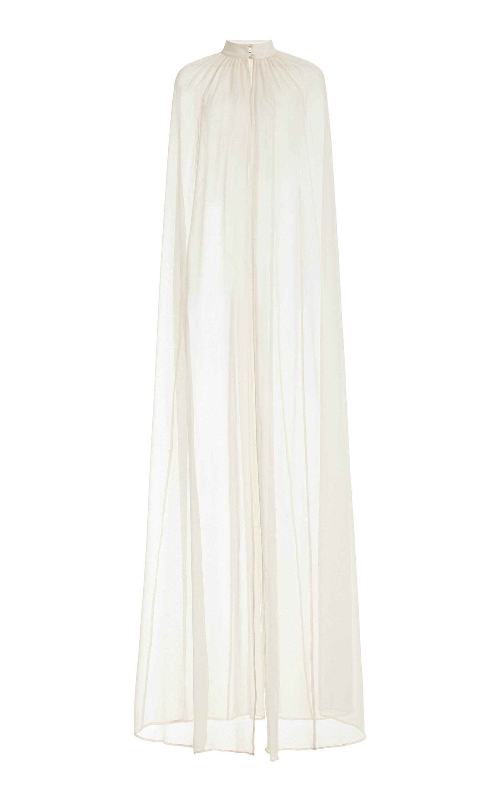 Shop Kamperett Silk Chiffon Choker Cape In Ivory