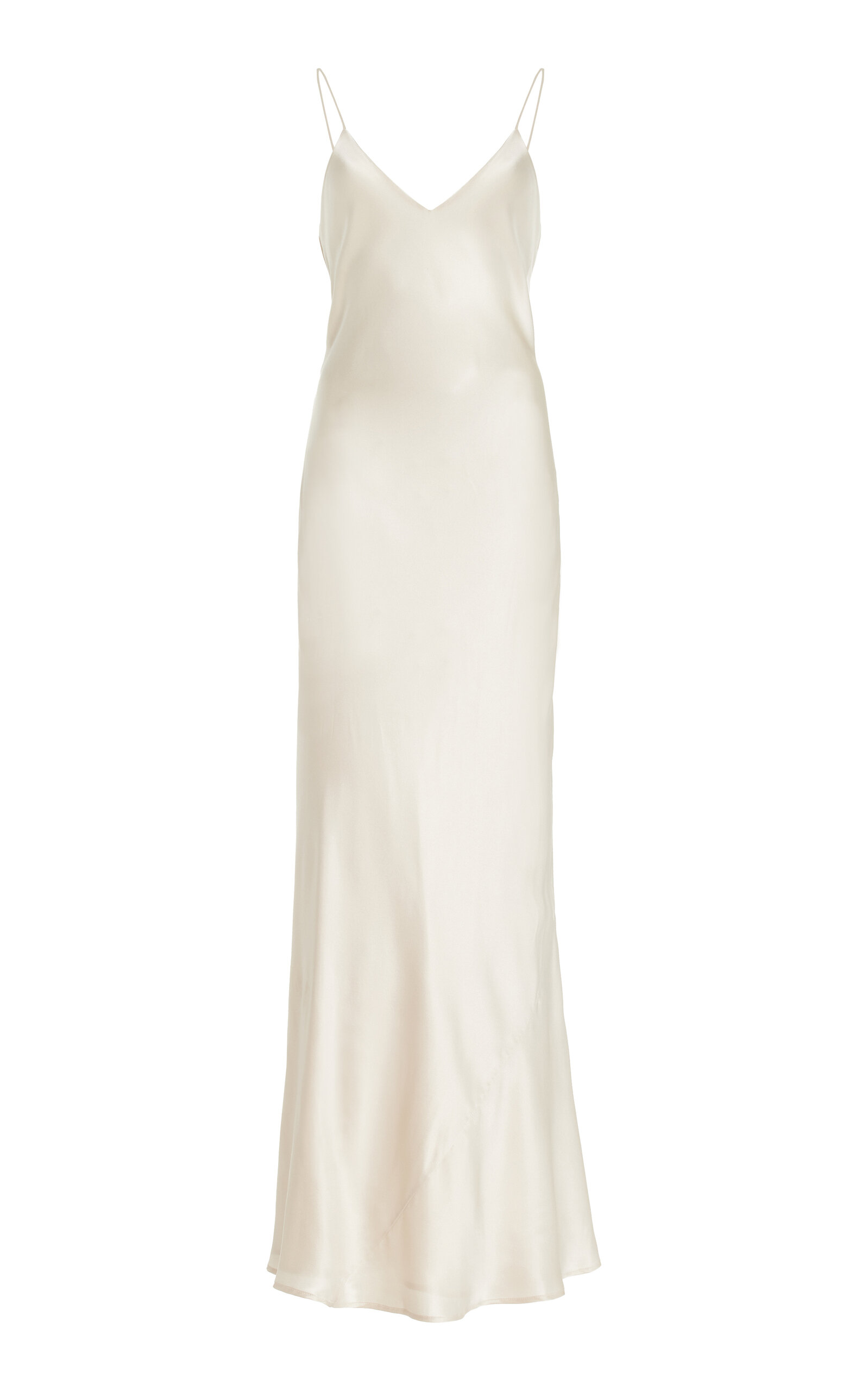 Shop Kamperett Caroline Silk Slip Dress In Ivory