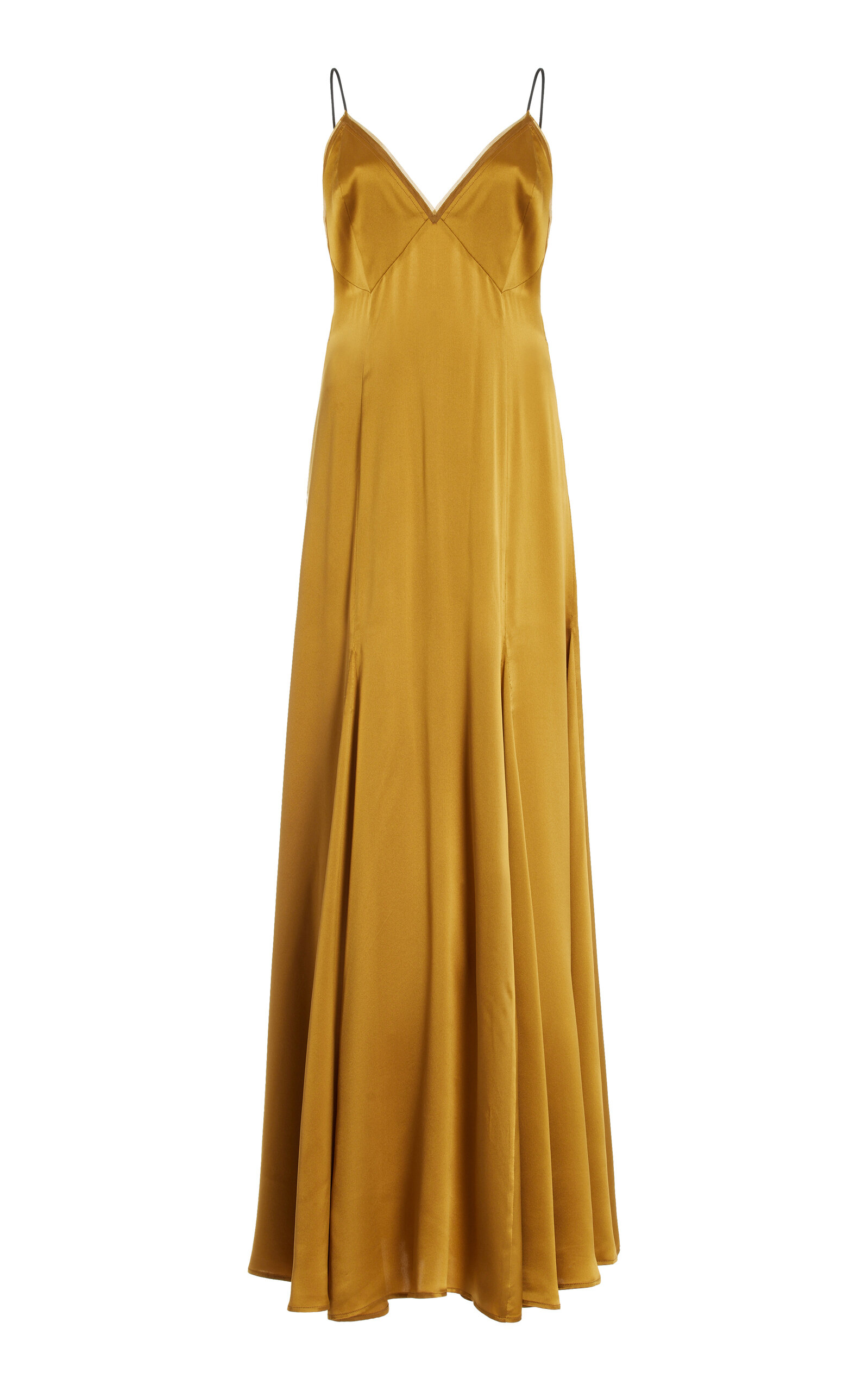 Shop Kamperett Simone Silk Slip Dress In Bronze