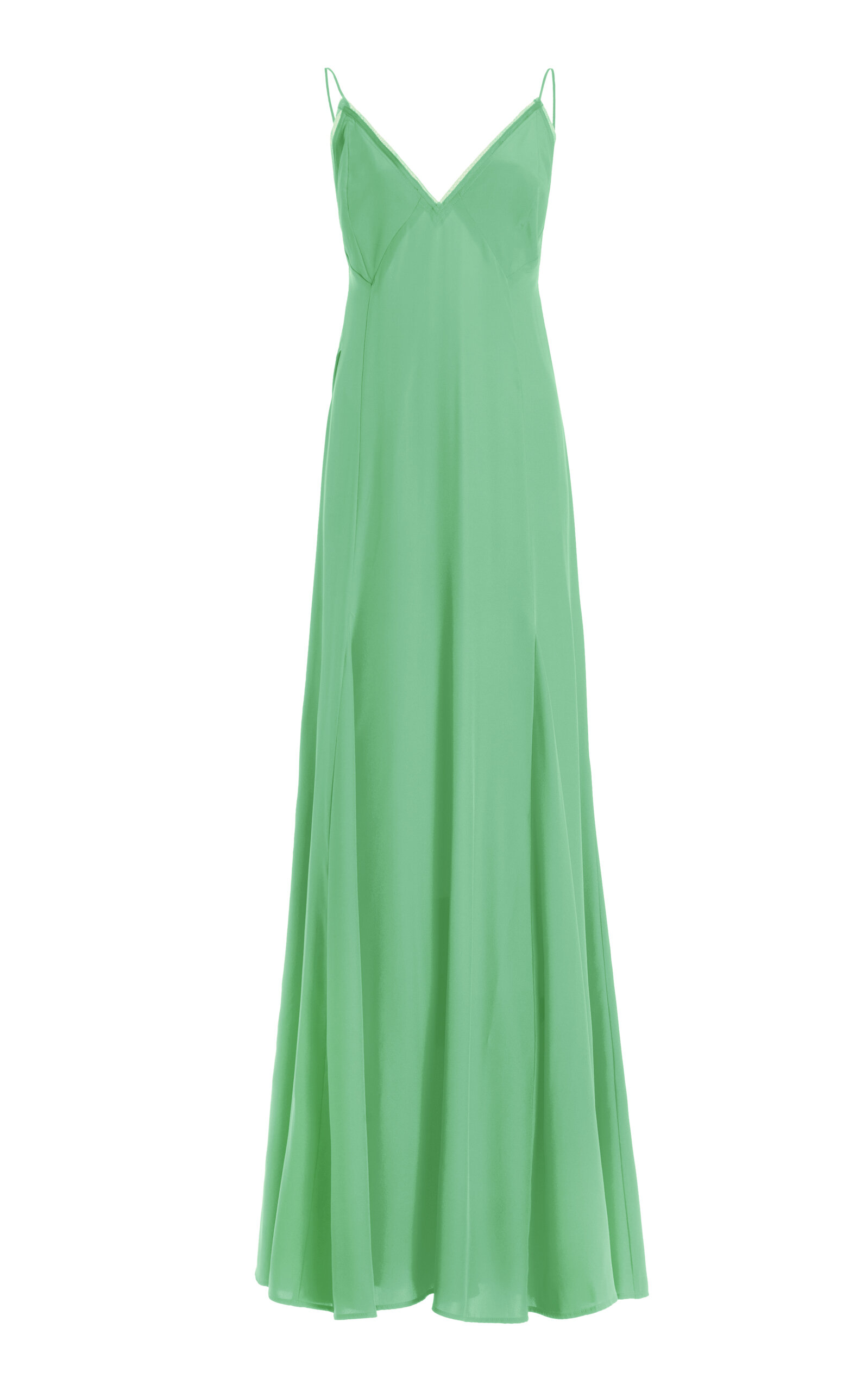 Shop Kamperett Simone Silk Slip Dress In Green