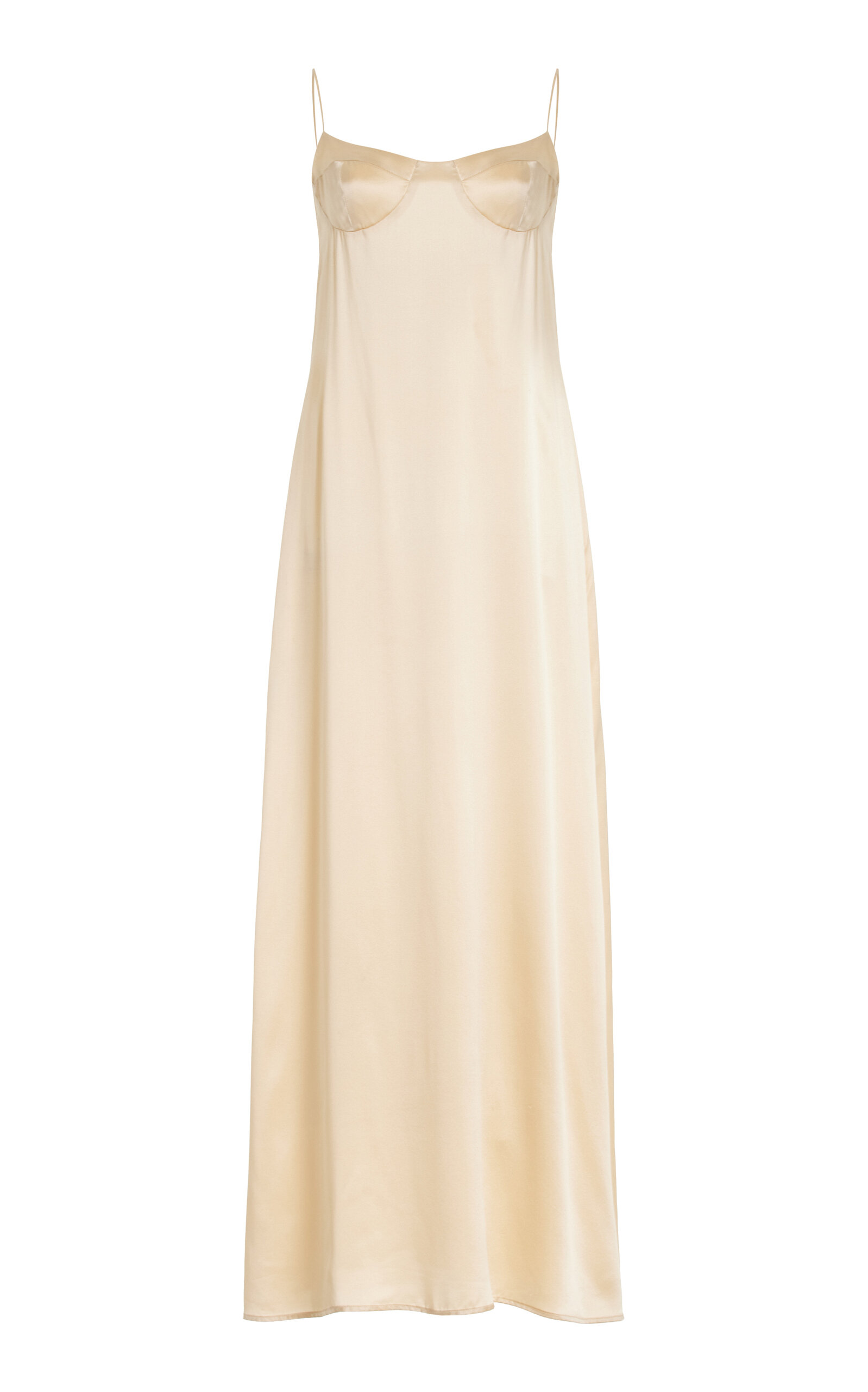 Shop Kamperett Sloan Silk Slip Dress In Ivory