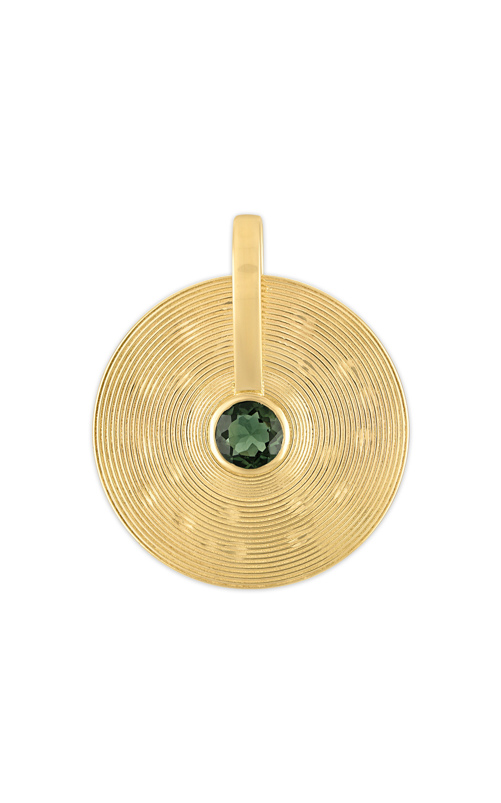 18k Yellow Gold Cymbal Pendant Small Tourmaline