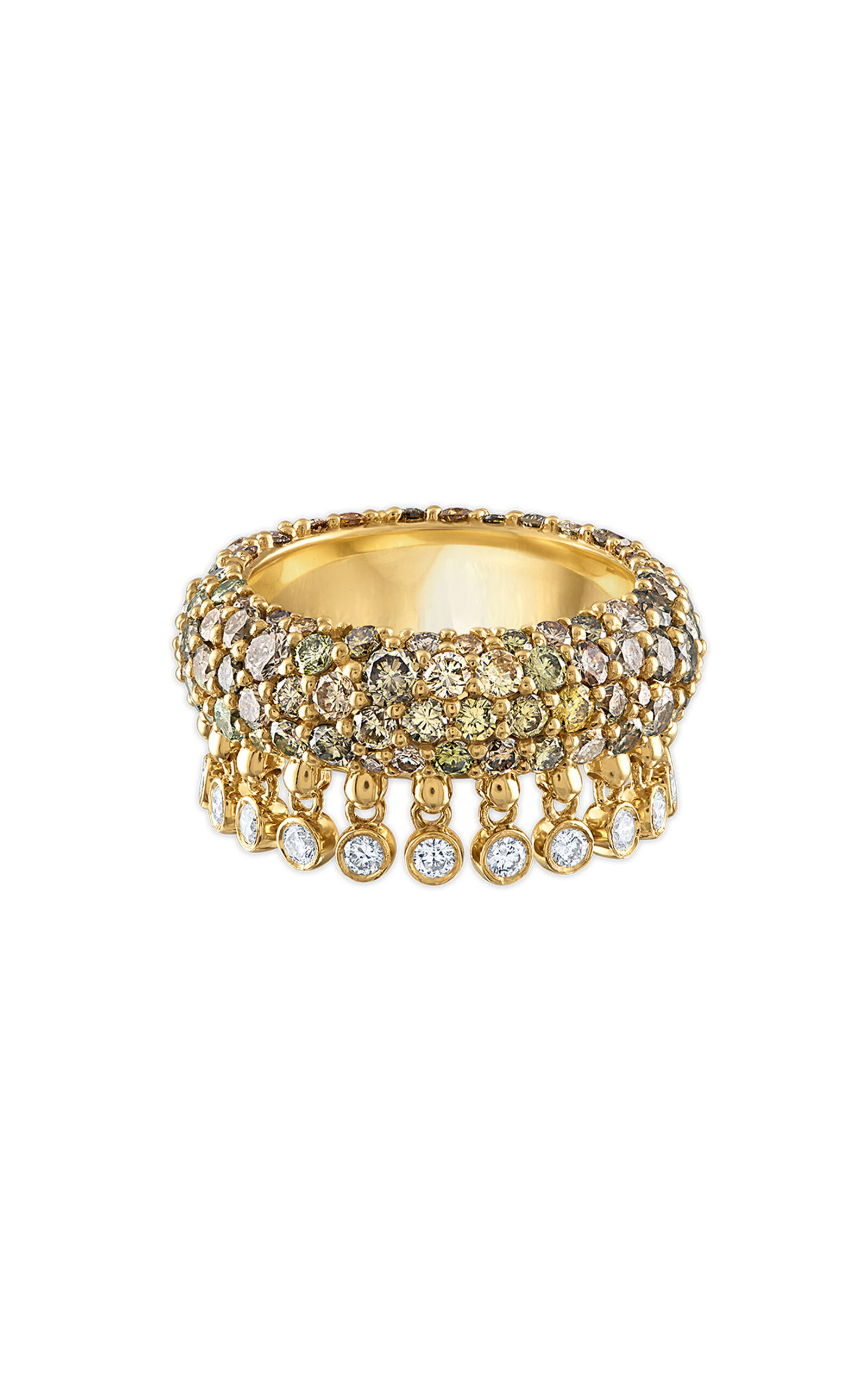 18k Yellow Gold Tennessee Ring Pave