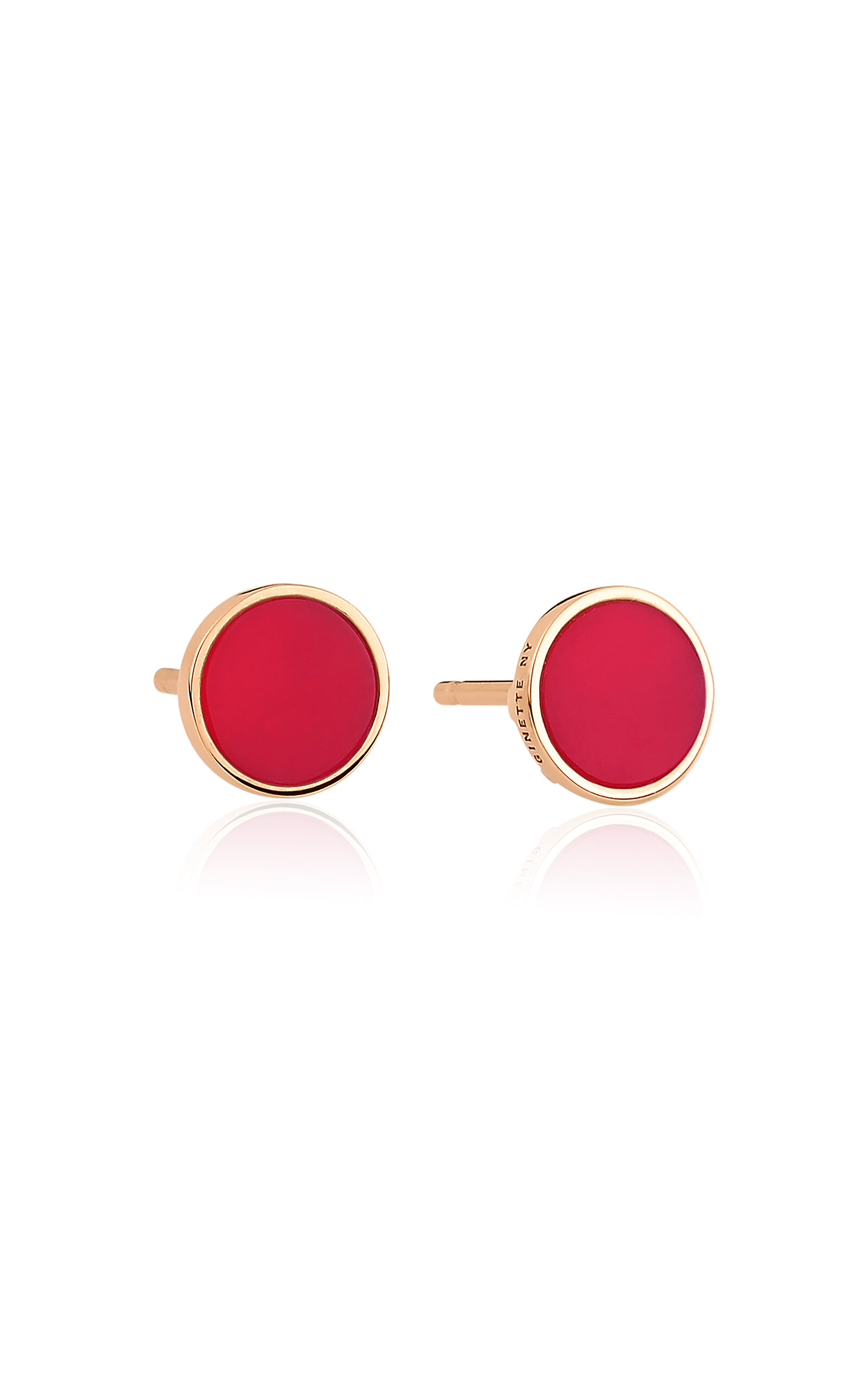 Mini Ever 18K Rose Gold Coral Earrings