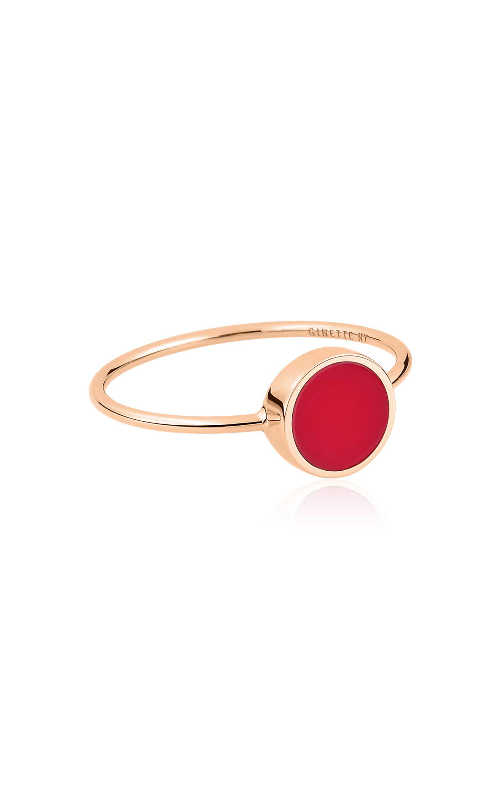 Mini Ever 18K Rose Gold Coral Ring