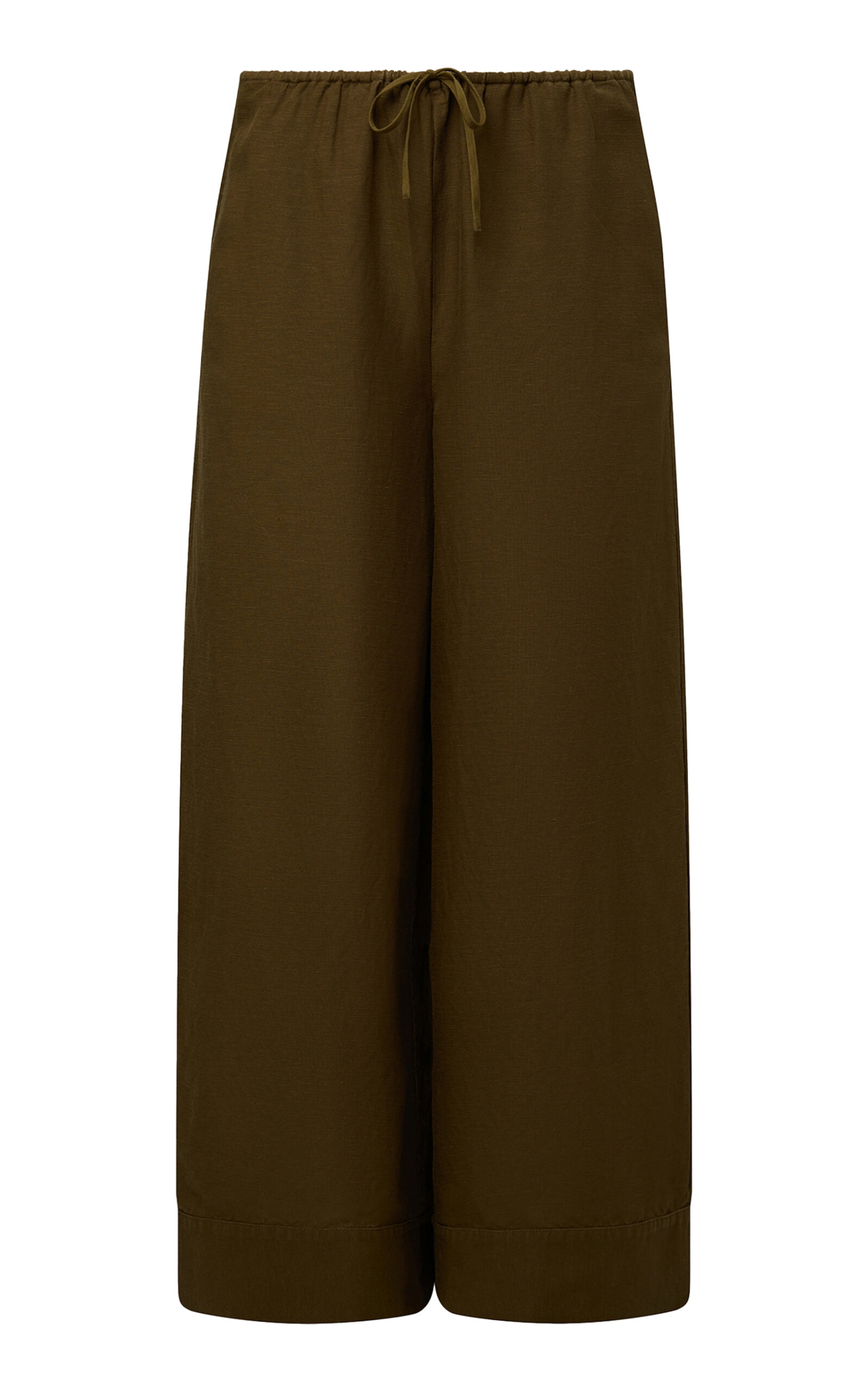 Linen-Blend Wide-Leg Pants